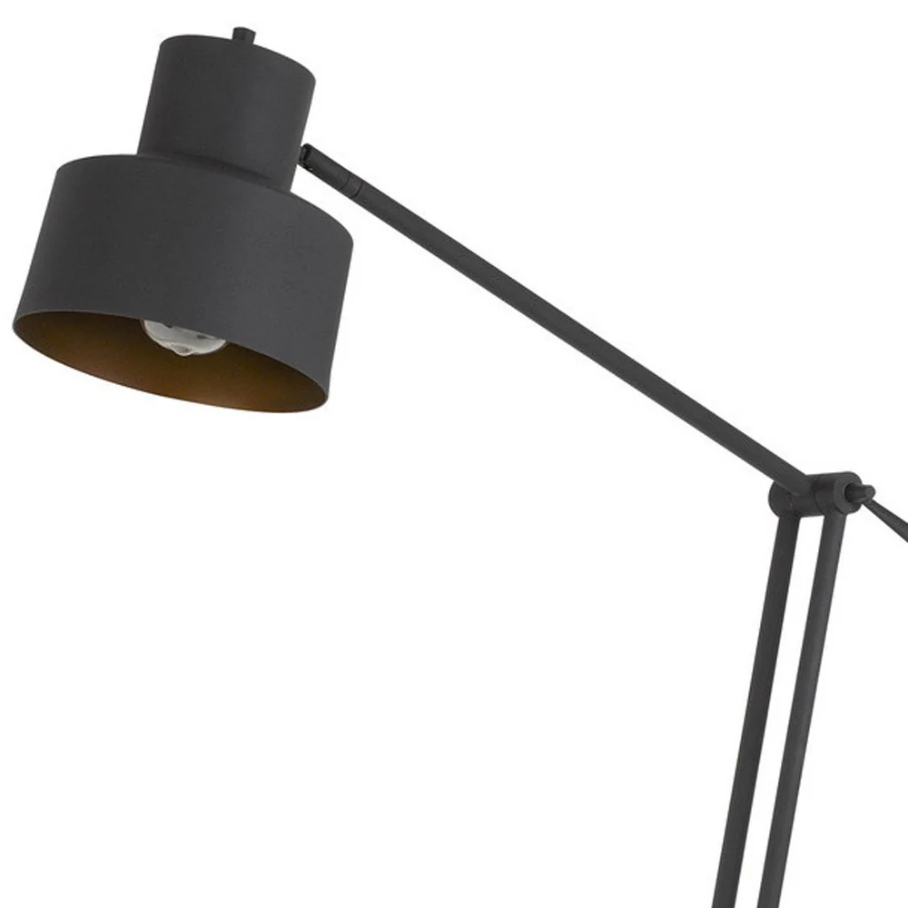 Black Adjustable Traditional Shaped Floor Lamp With Black Dome Shade By Homeroots - Image 5