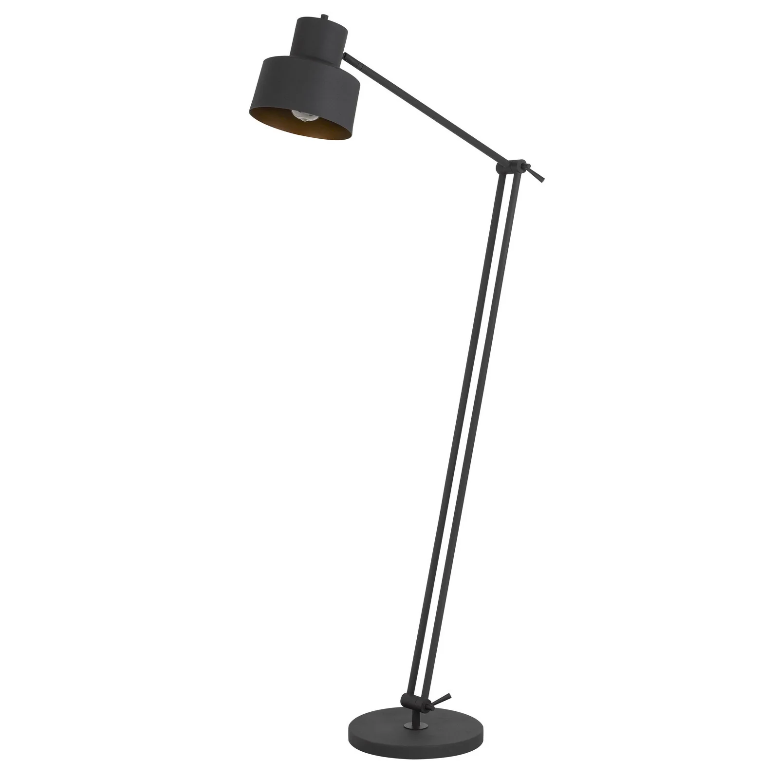 Black Adjustable Traditional Shaped Floor Lamp With Black Dome Shade By Homeroots - Image 6
