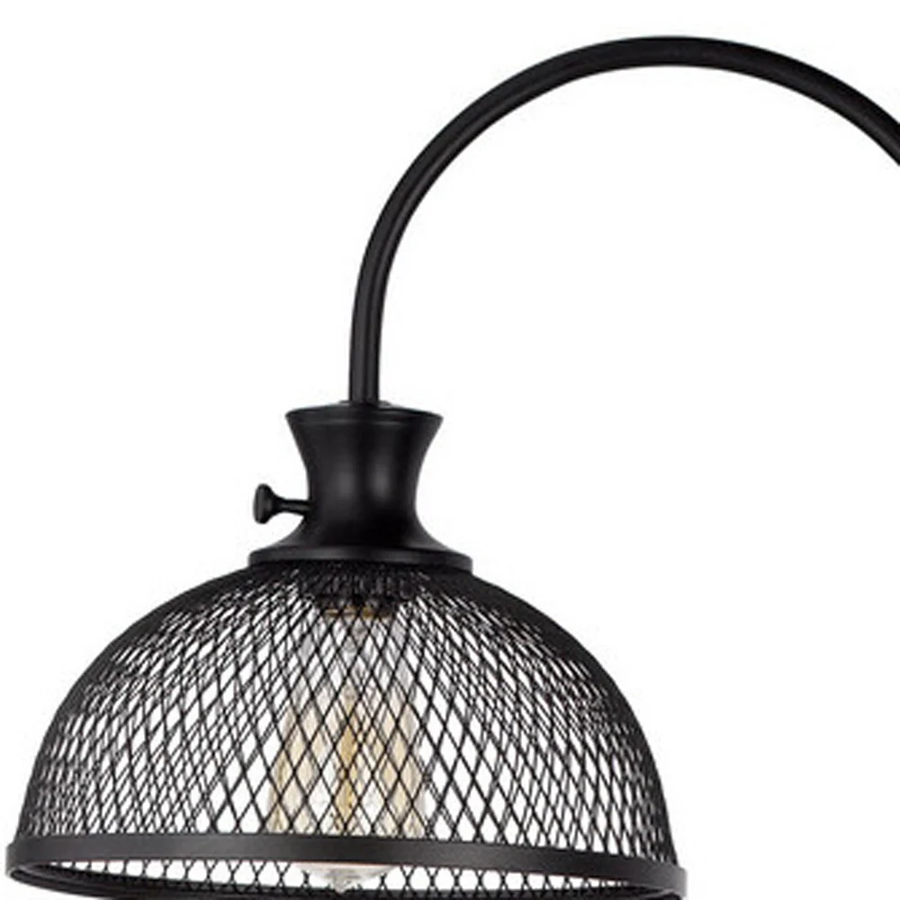 Black Adjustable Traditional Shaped Floor Lamp With Bronze Dome Shade By Homeroots - Image 3