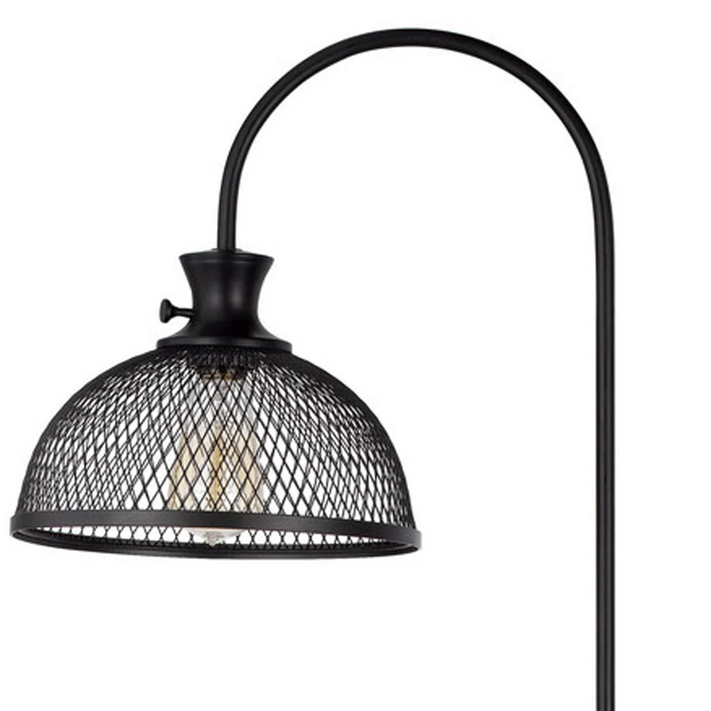 Black Adjustable Traditional Shaped Floor Lamp With Bronze Dome Shade By Homeroots - Image 4