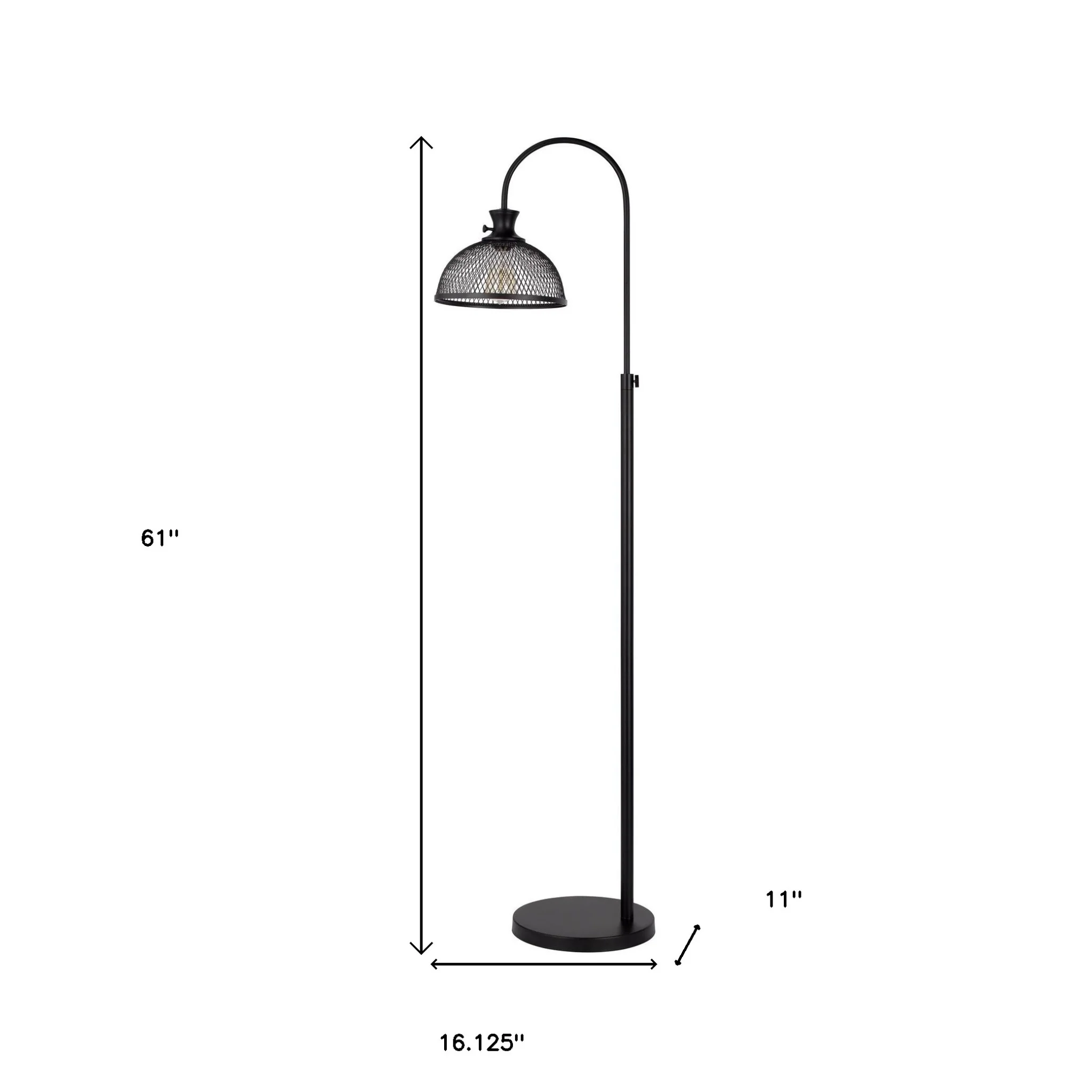Black Adjustable Traditional Shaped Floor Lamp With Bronze Dome Shade By Homeroots - Image 5