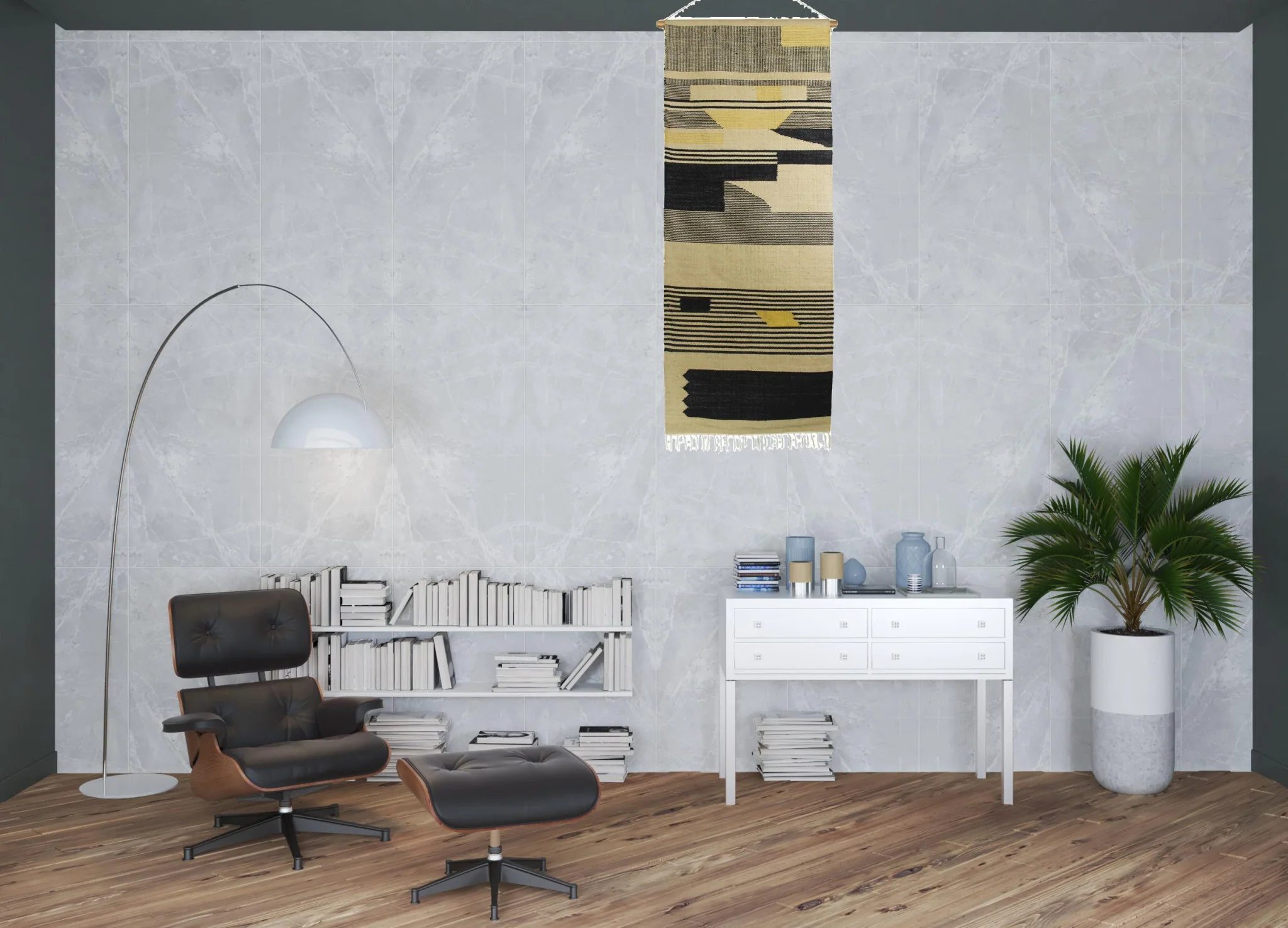 Black and Beige Angular Patterns Wall Hanging By Homeroots - Image 2
