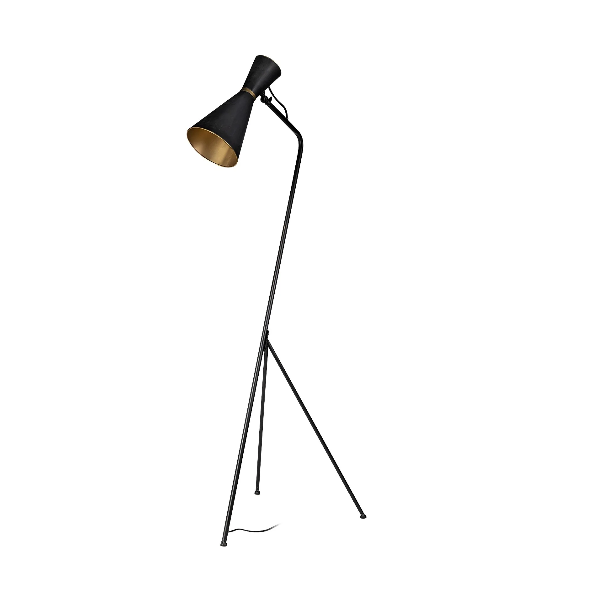 Black and Brass Conical Metal Floor Lamp By Homeroots - Image 2
