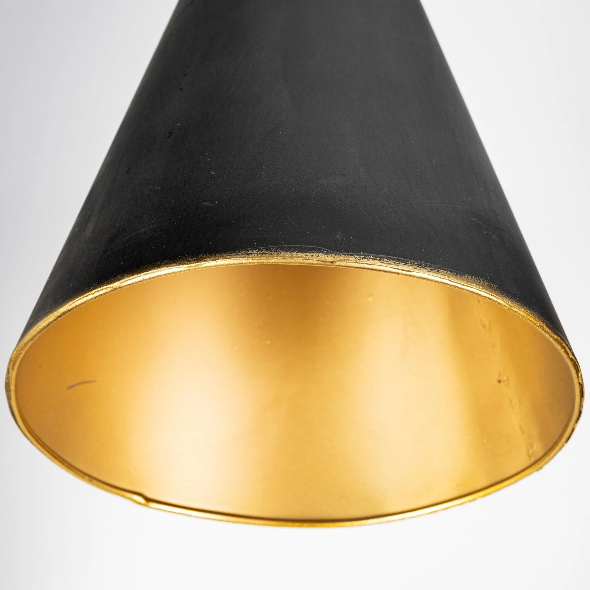Black and Brass Conical Metal Floor Lamp By Homeroots - Image 8