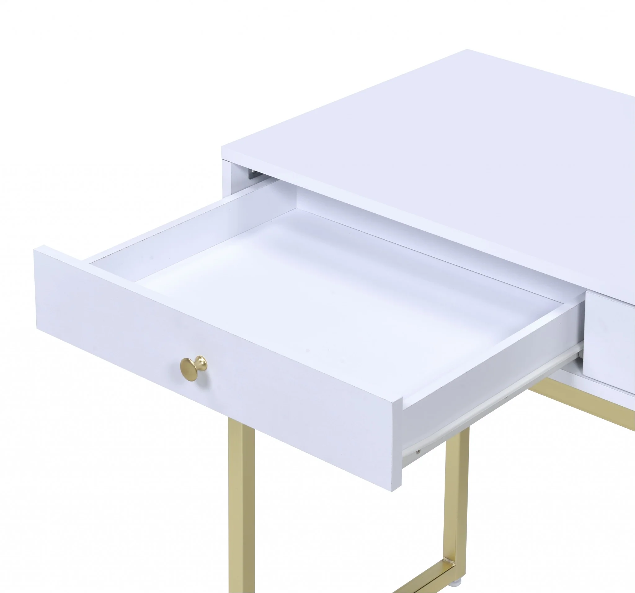 Black And Brass Particle Board Desk By Homeroots - Image 10