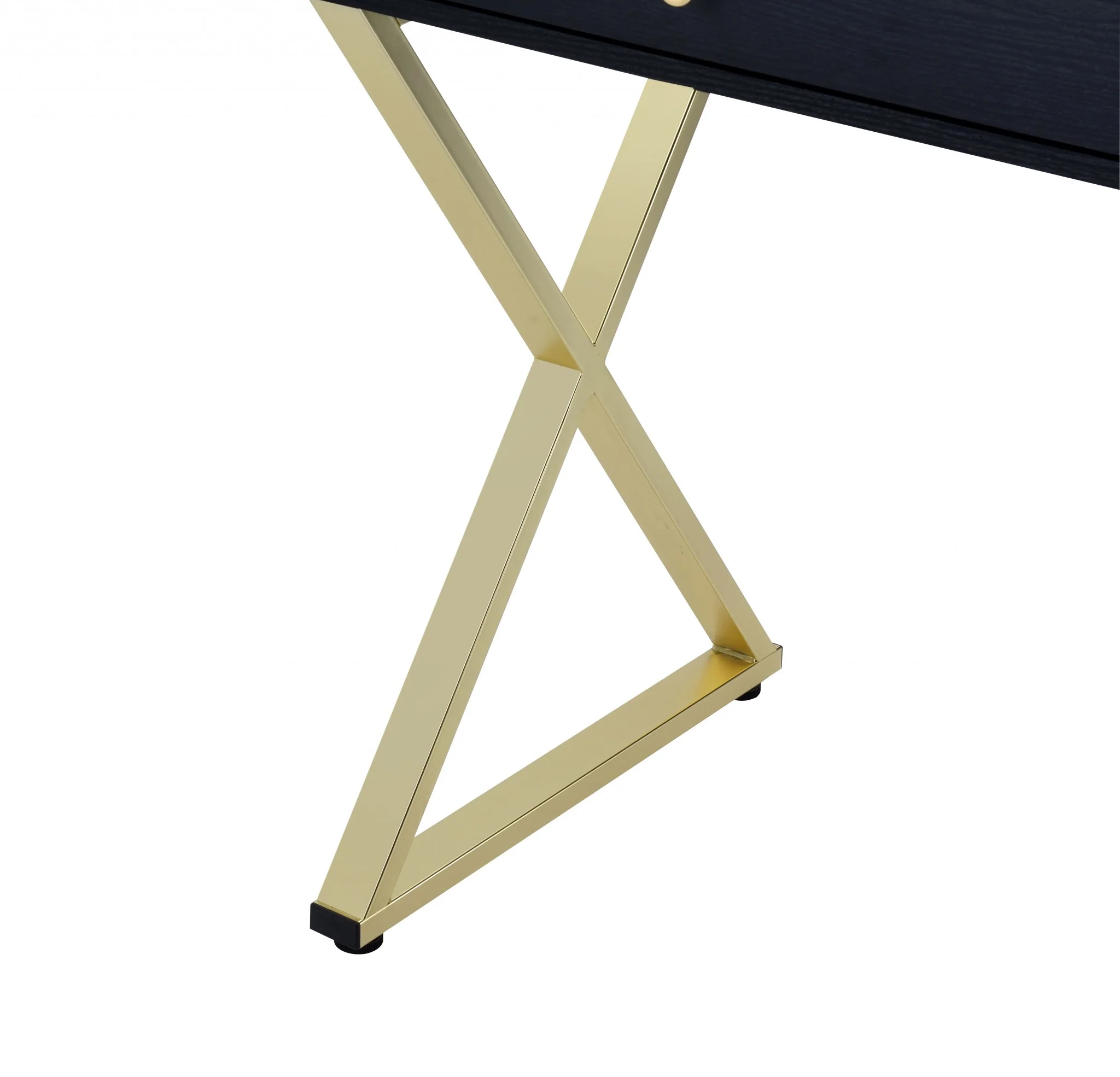 Black And Brass Particle Board Desk By Homeroots - Image 3