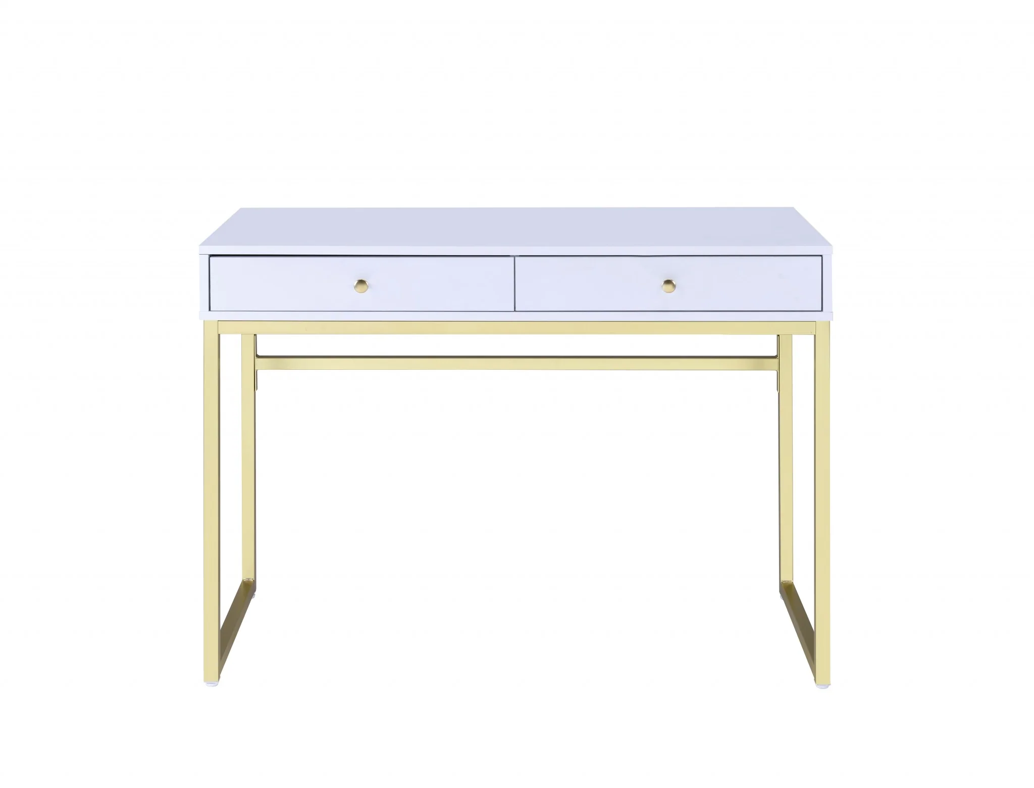 Black And Brass Particle Board Desk By Homeroots - Image 7
