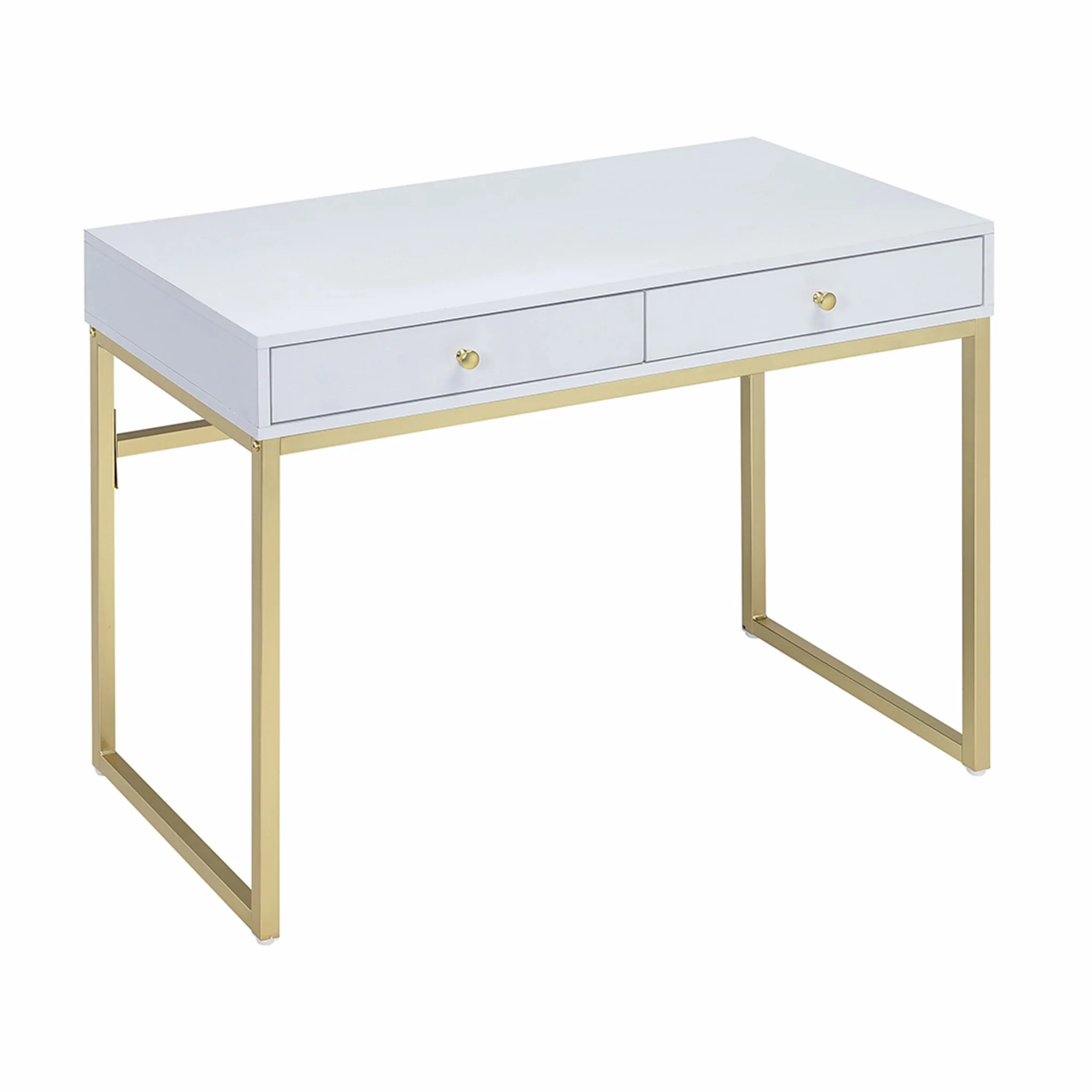 Black And Brass Particle Board Desk By Homeroots - Image 8
