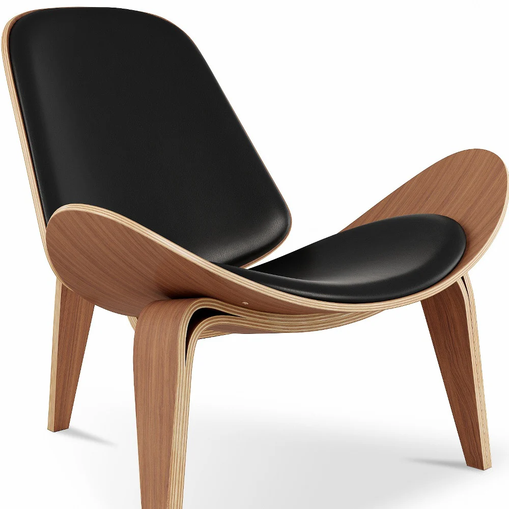 Black and Brown Faux Leather Lounge Chair By Homeroots - Image 7