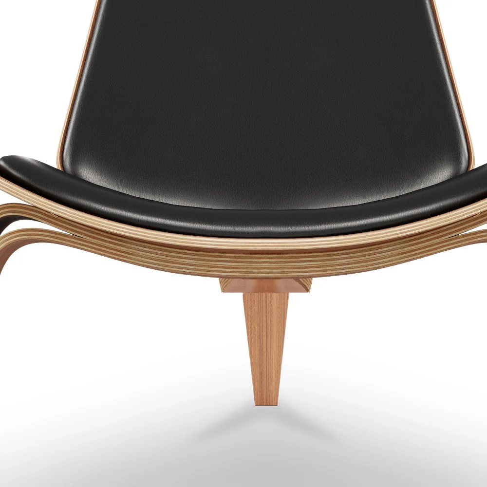 Black and Brown Genuine Leather Lounge Chair By Homeroots - Image 6