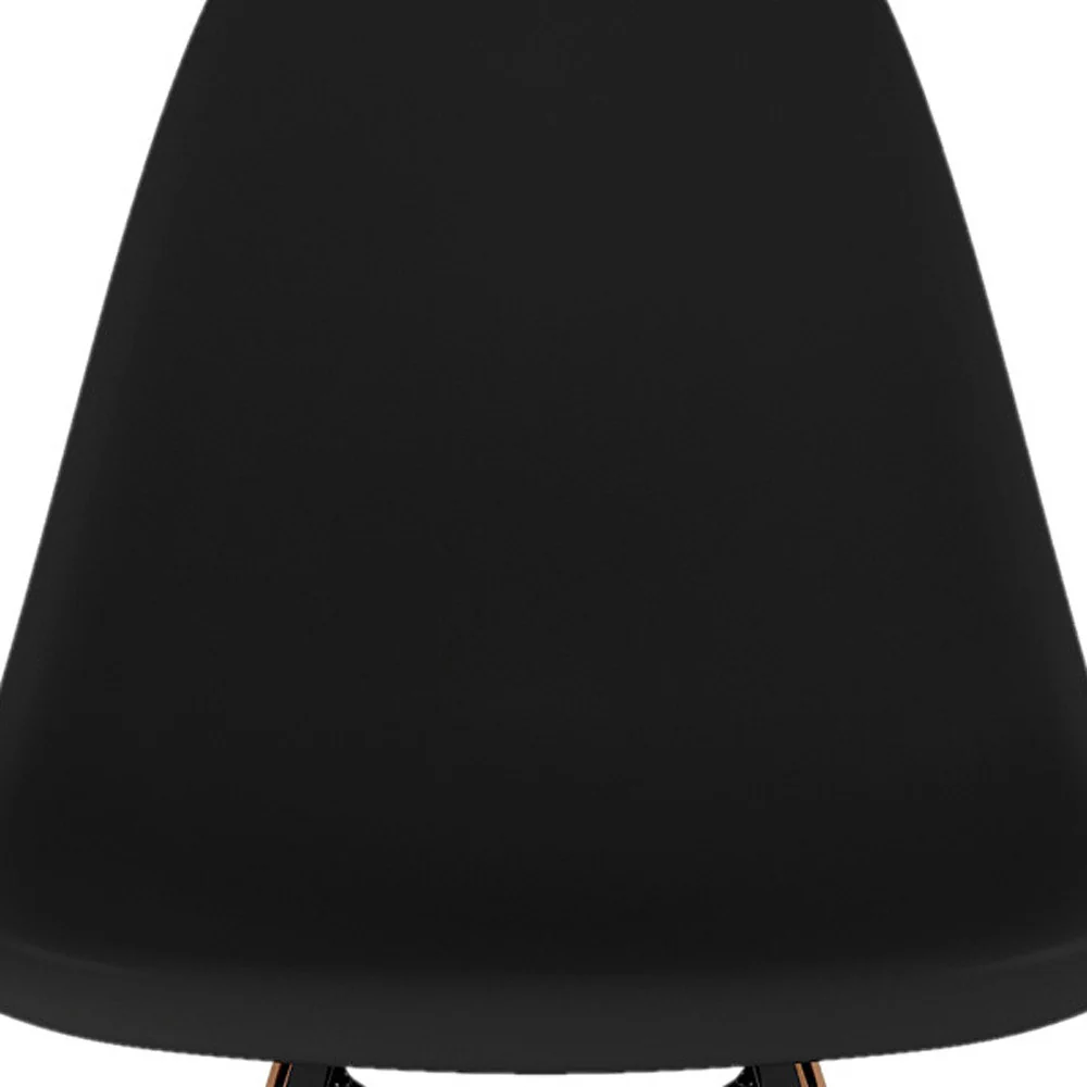 Black And Brown Heavy Duty Plastic And Solid Wood Counter Height Bar Chair By Homeroots - Image 6