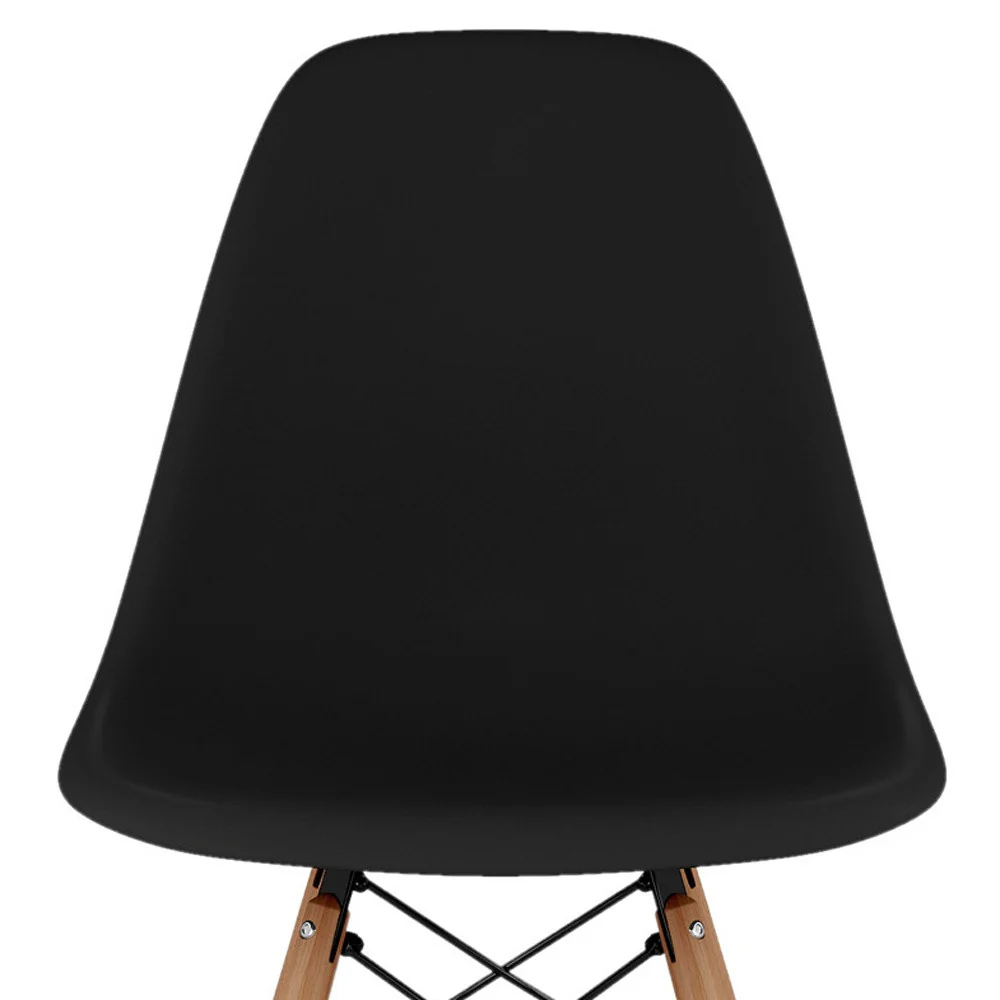 Black And Brown Heavy Duty Plastic And Solid Wood Counter Height Bar Chair By Homeroots - Image 7