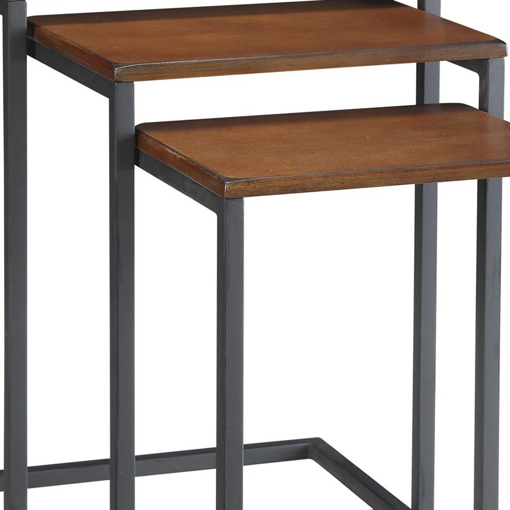 Black And Brown Manufactured Wood Rectangular End Table By Homeroots - Image 3