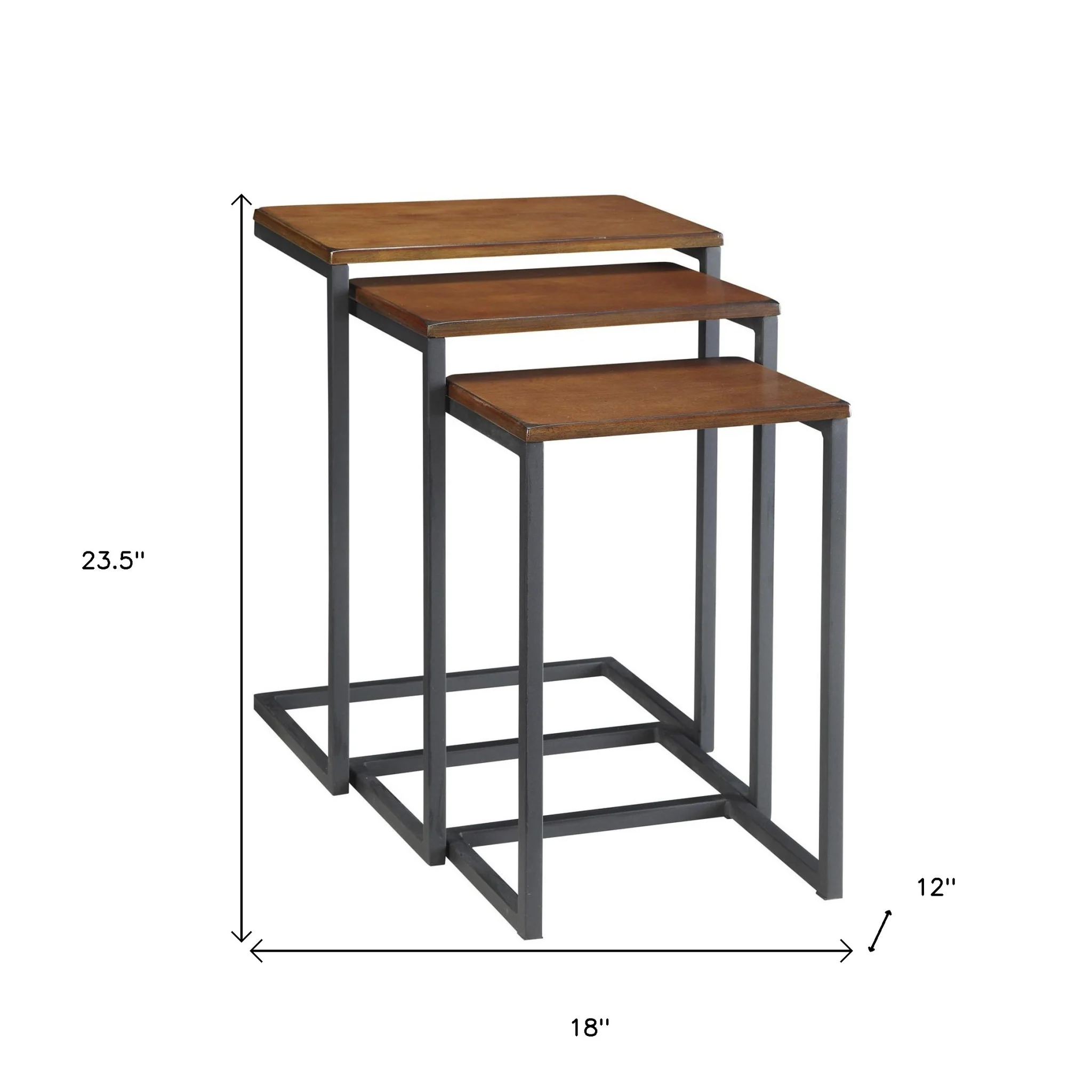 Black And Brown Manufactured Wood Rectangular End Table By Homeroots - Image 5