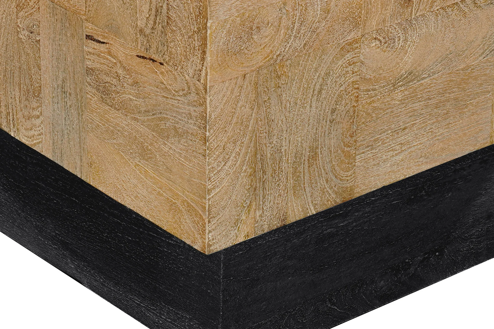 Black And Brown Solid Wood Square End Table By Homeroots - Image 5