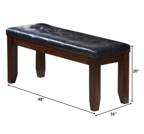 Black And Cherry Elegant Bench By Homeroots - Image 2