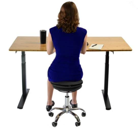 Black and Chrome Active Sitting Rolling Balance Desk Chair By Homeroots - Image 5