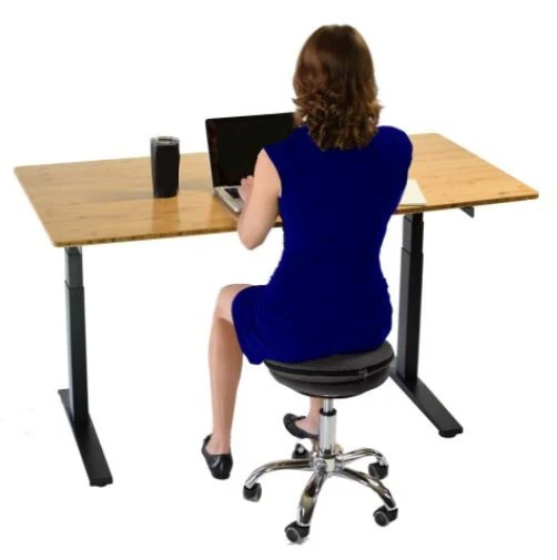 Black and Chrome Active Sitting Rolling Balance Desk Chair By Homeroots - Image 7