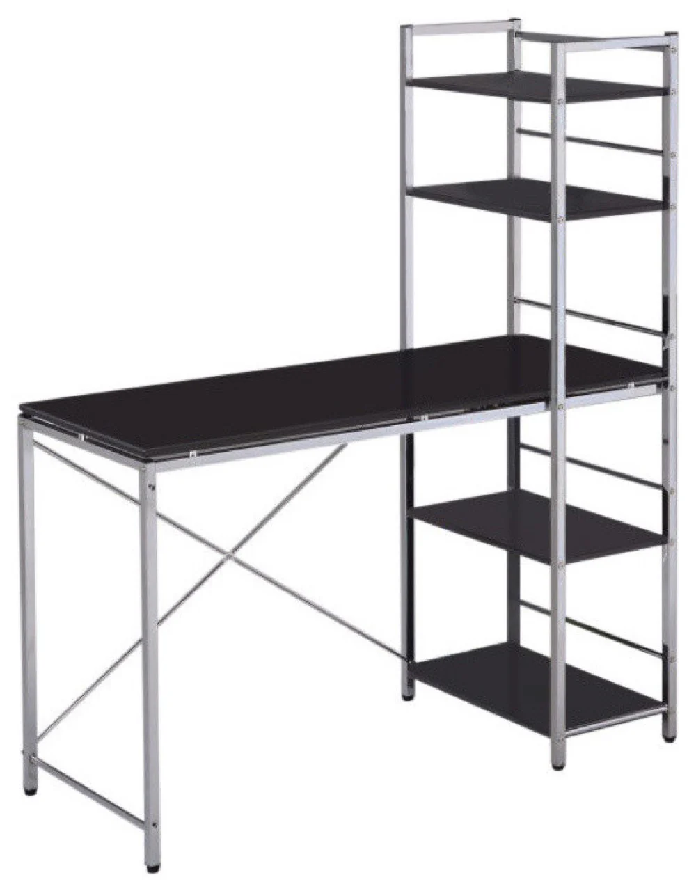 Black And Chrome Computer Desk By Homeroots - Image 2