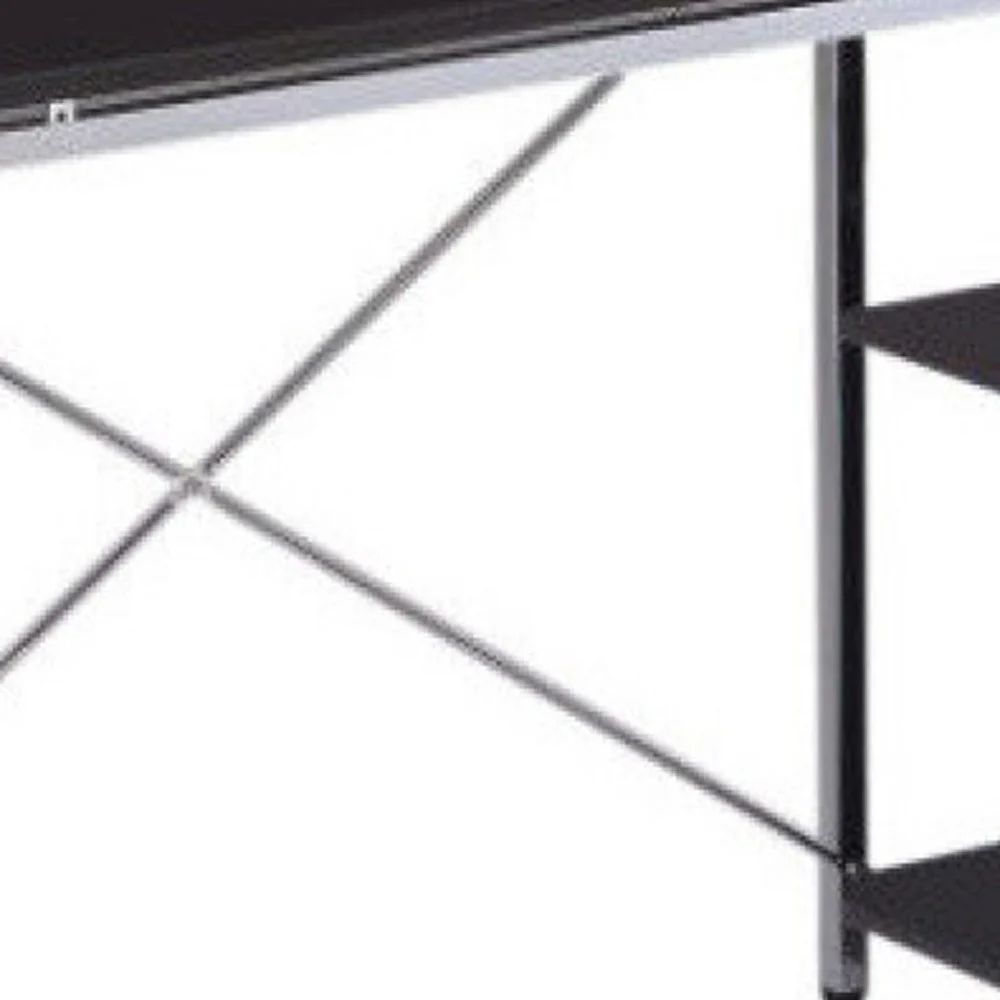 Black And Chrome Computer Desk By Homeroots - Image 5