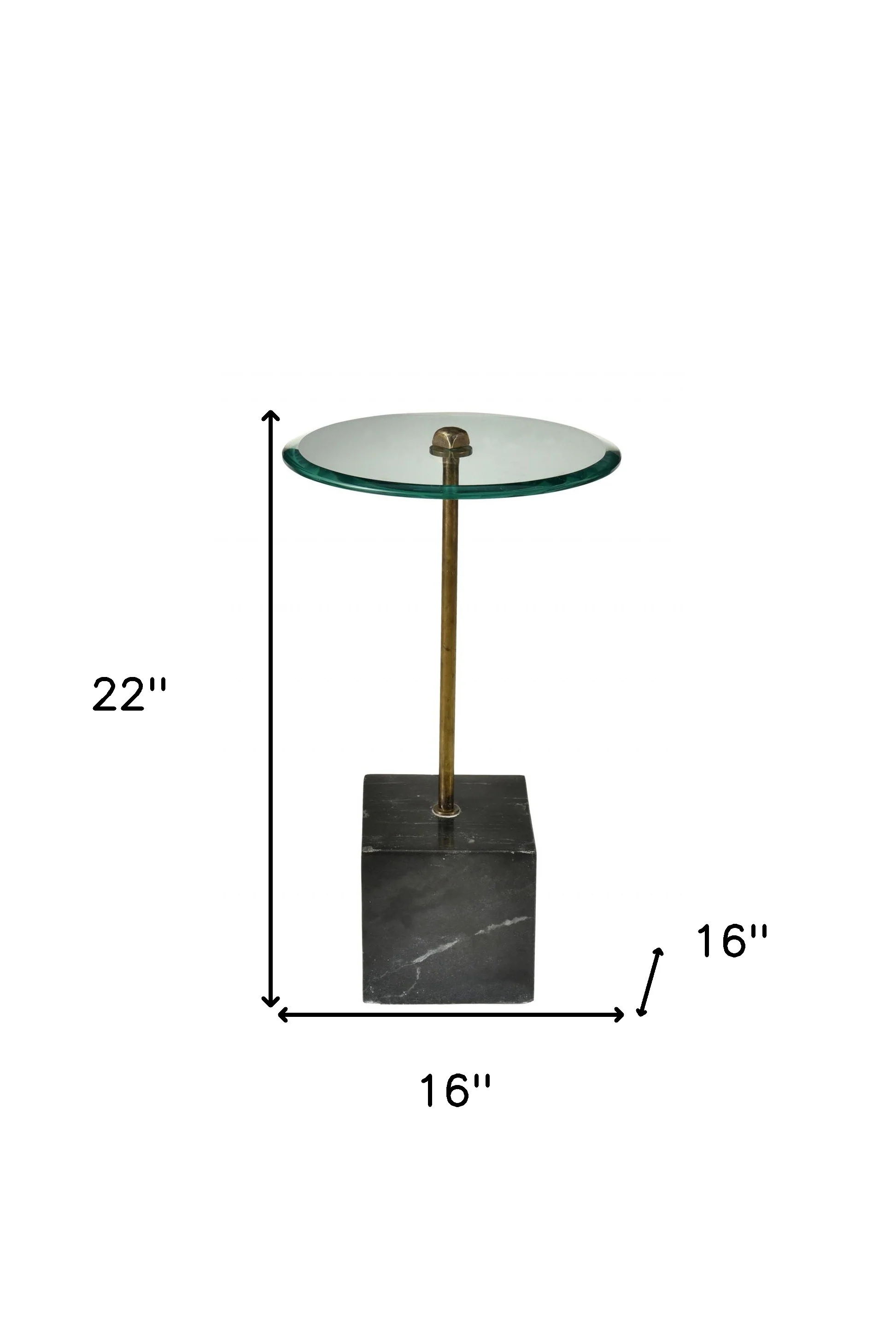 Black And Clear Glass Round End Table By Homeroots - Image 2