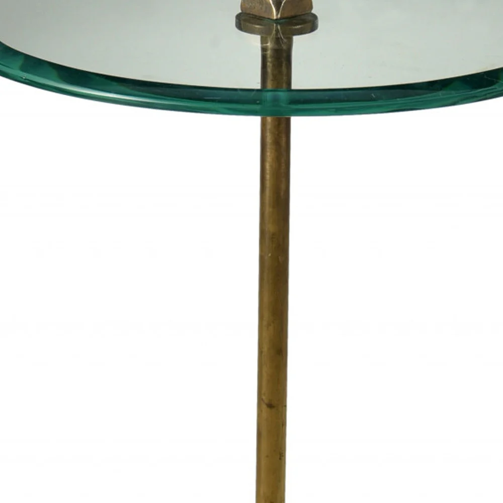 Black And Clear Glass Round End Table By Homeroots - Image 3