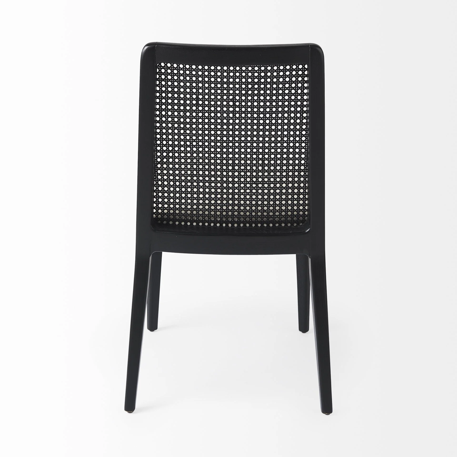 Black And Cream Uholstery And Cane Armless Dining Chair By Homeroots - Image 4