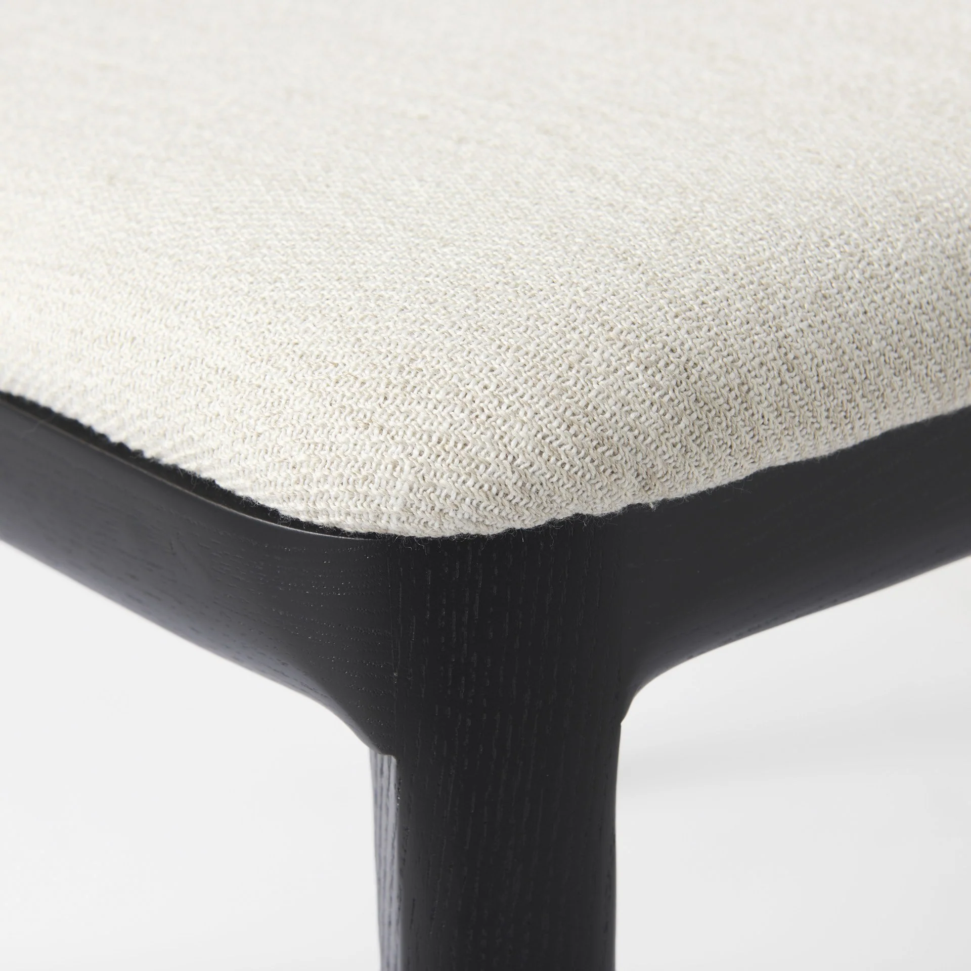 Black And Cream Uholstery And Cane Armless Dining Chair By Homeroots - Image 7