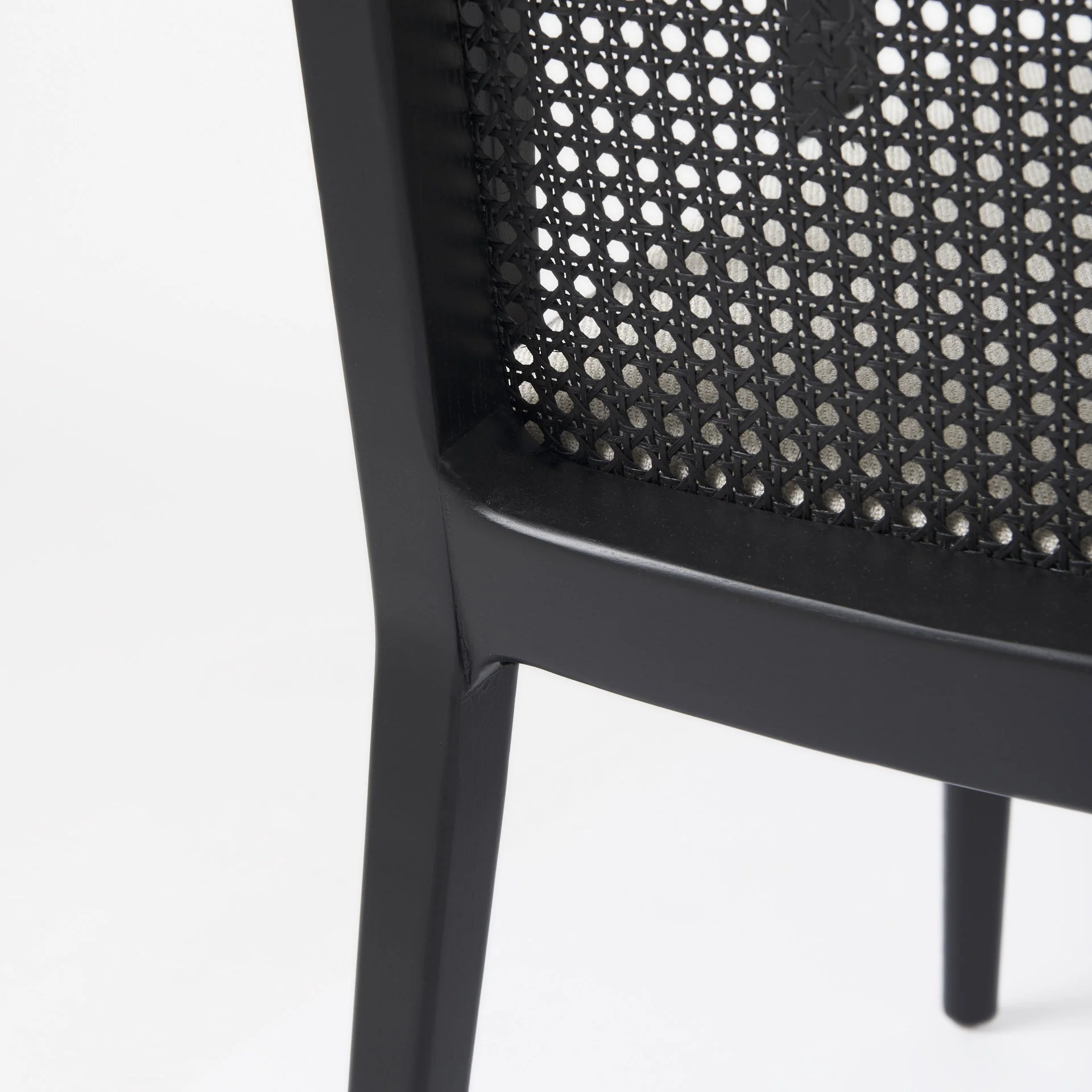 Black And Cream Uholstery And Cane Dining Armchair By Homeroots - Image 9
