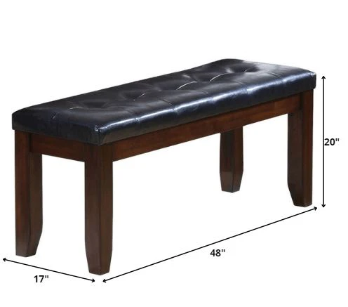 Black And Espresso Elegant Bench By Homeroots - Image 2