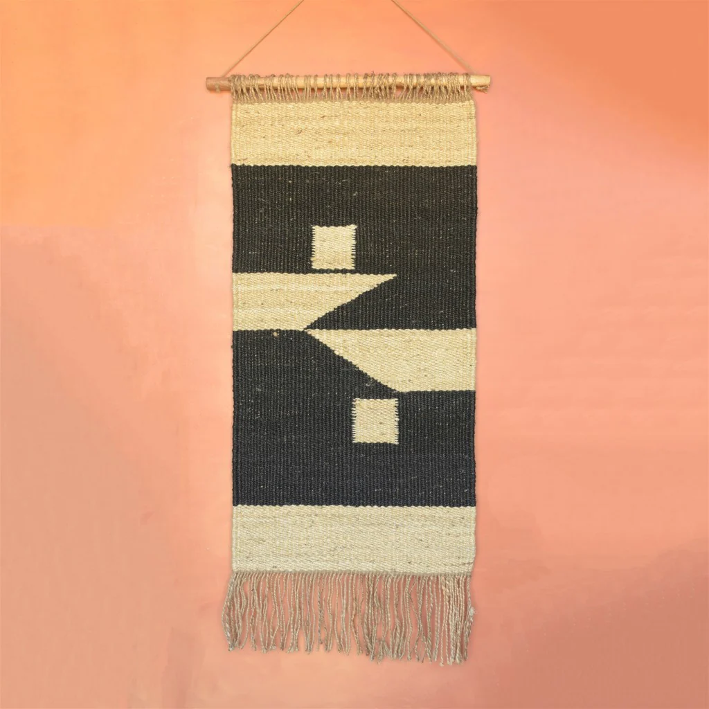Black and Gold Bohemian Wall Hanging By Homeroots - Image 3