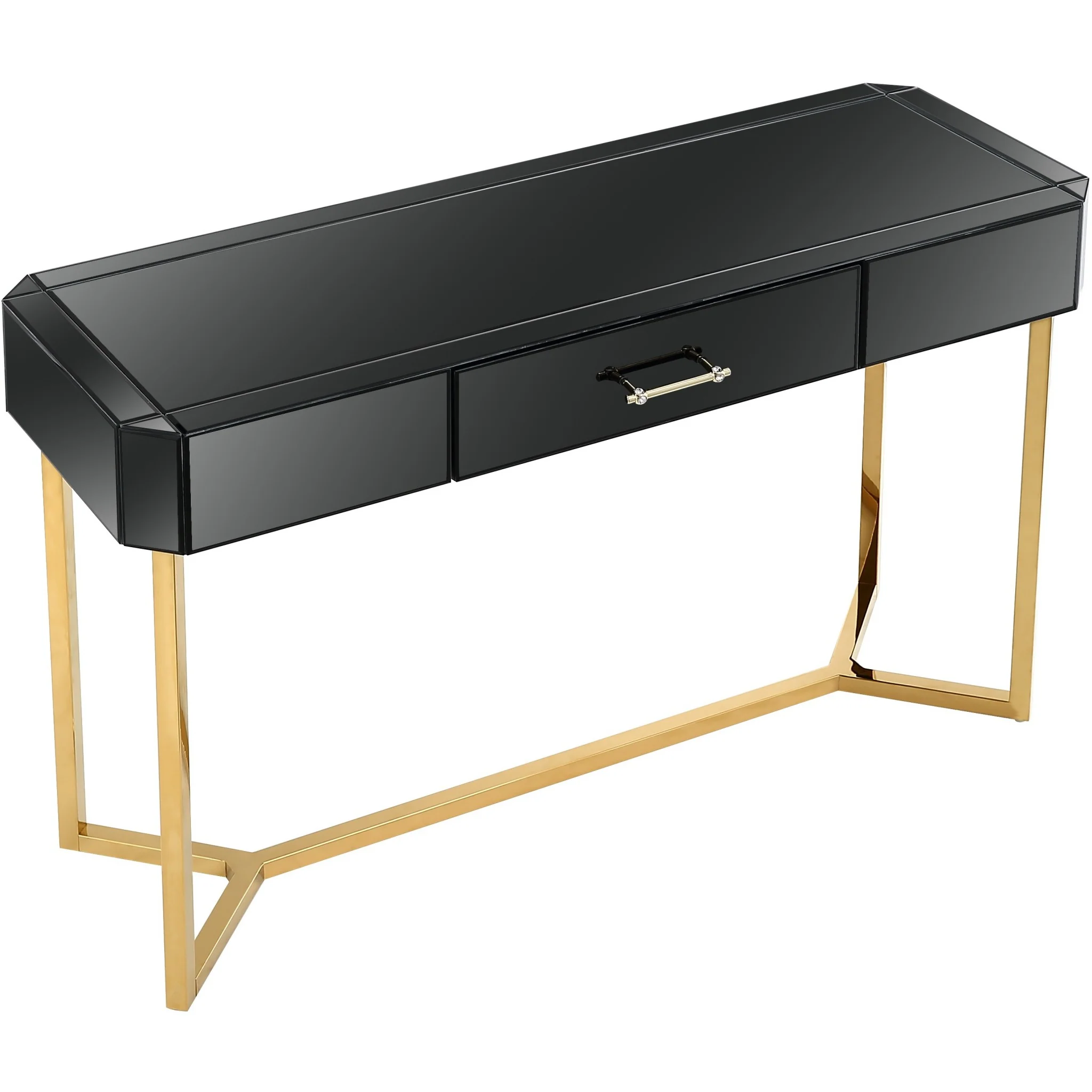 Black and Gold Console Table By Homeroots - Image 4