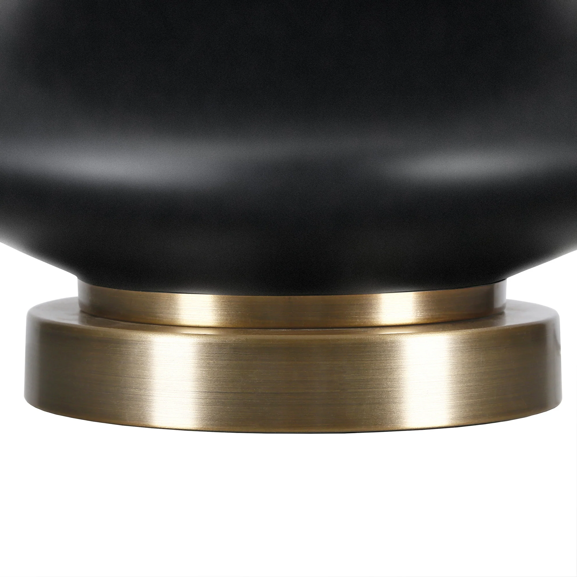 Black and Gold Glass Gourd Table Lamp With White Empire Shade By Homeroots - Image 2