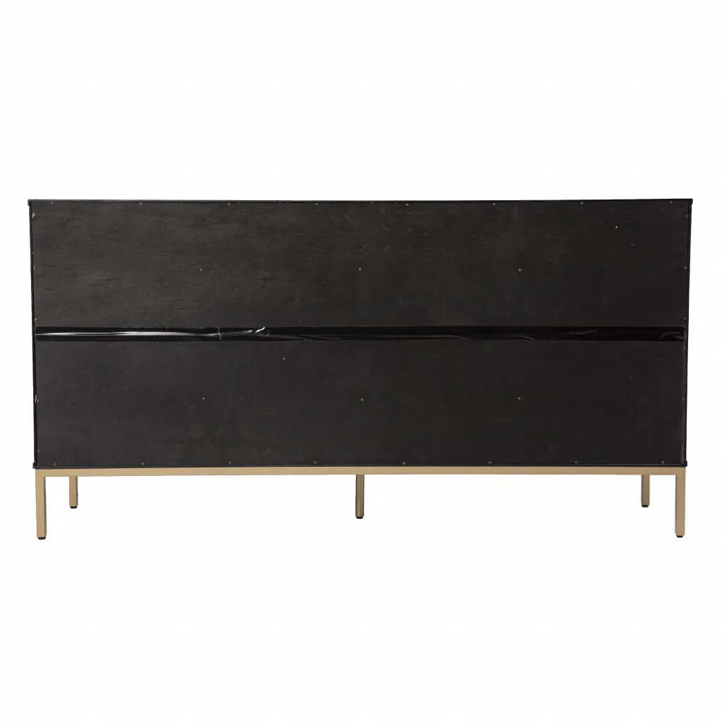 Black And Gold Harlequin Sideboard Storage Cabinet By Homeroots - Image 7