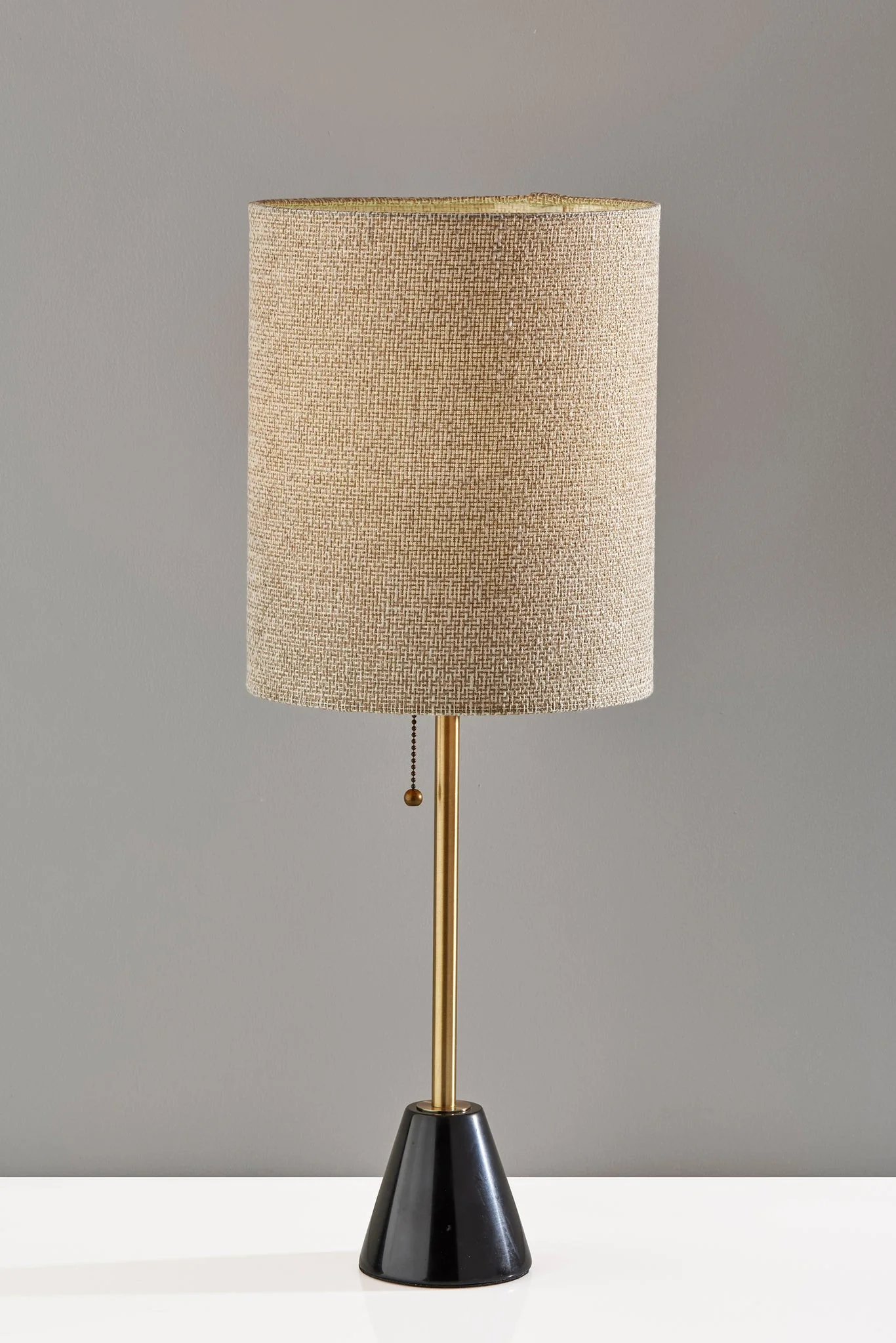 Black and Gold Marble and Metal Table Lamp With Beige Drum Shade By Homeroots - Image 3