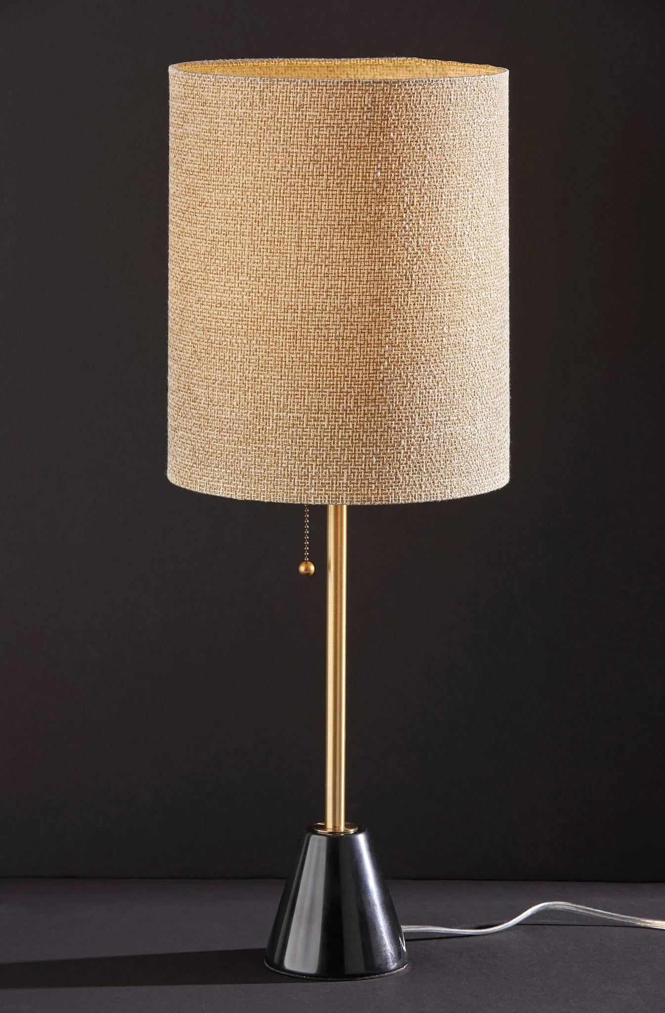 Black and Gold Marble and Metal Table Lamp With Beige Drum Shade By Homeroots - Image 8