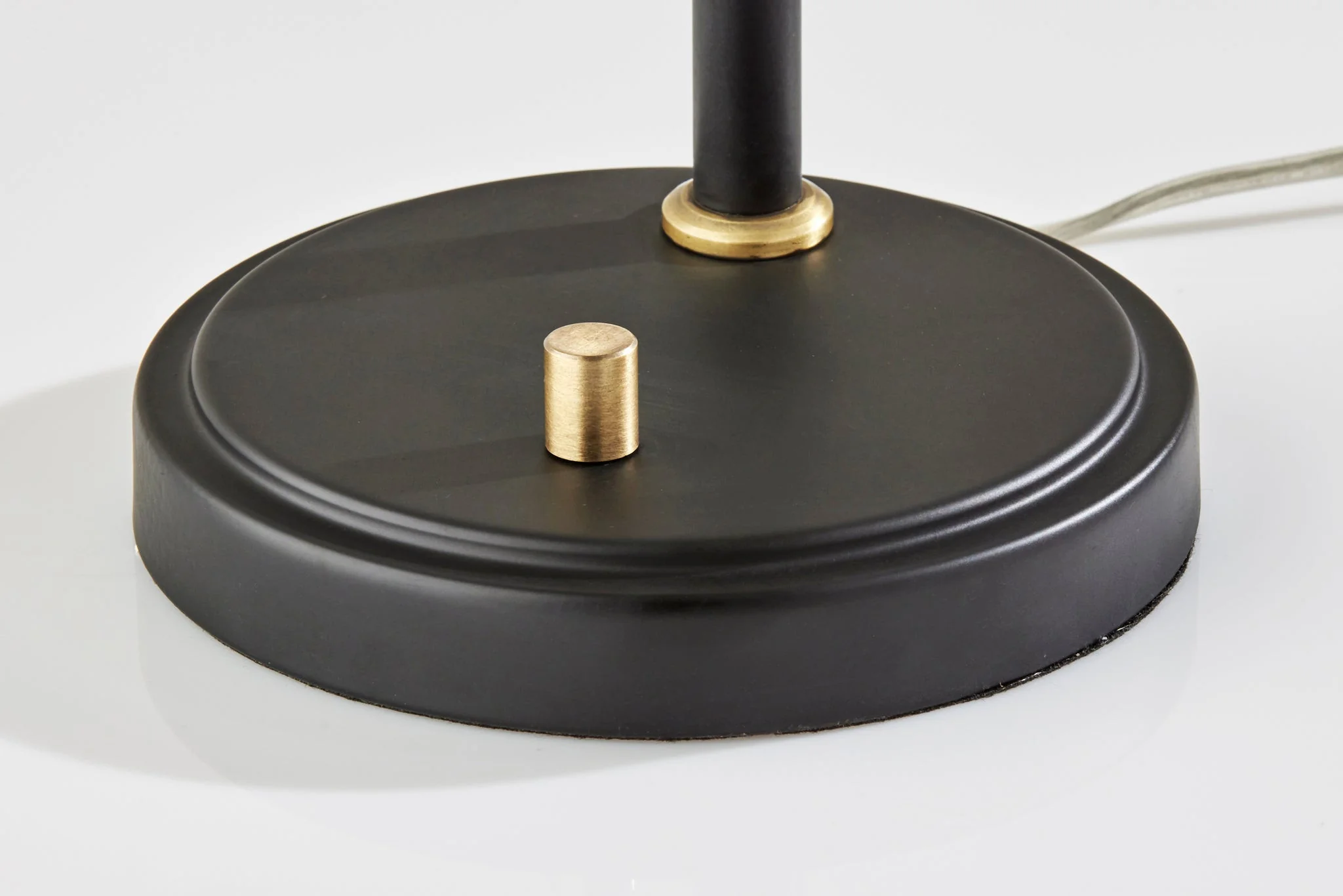 Black and Gold Metal Desk Lamp With Light Gray Cone Shade By Homeroots - Image 5