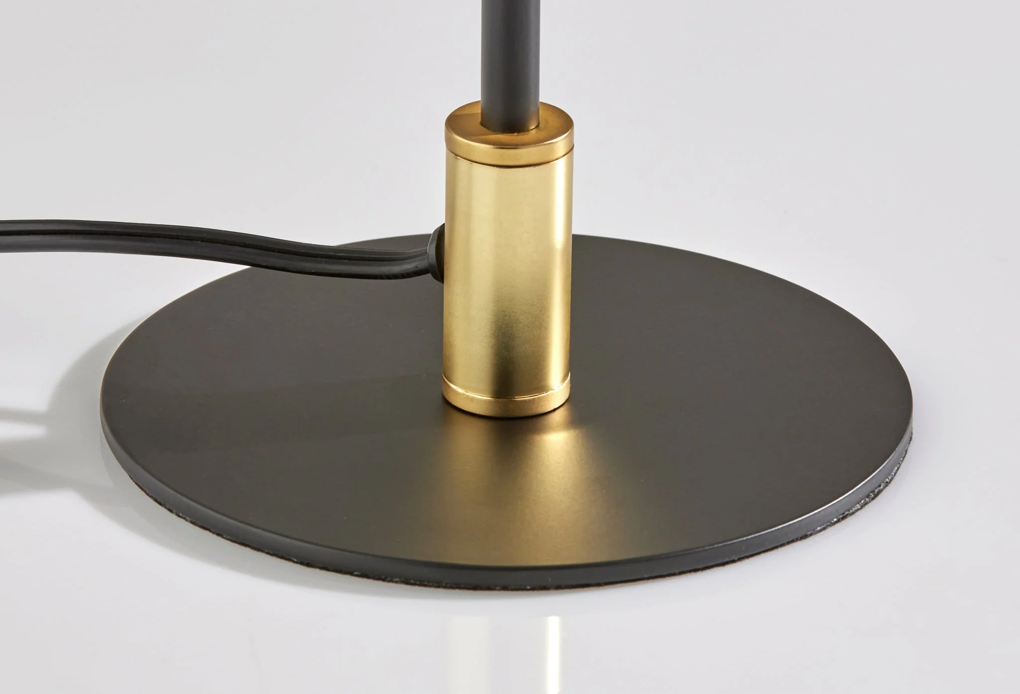 Black and Gold Metal Two Light Candlestick LED Table Lamp With Brass Cone Shade By Homeroots - Image 4