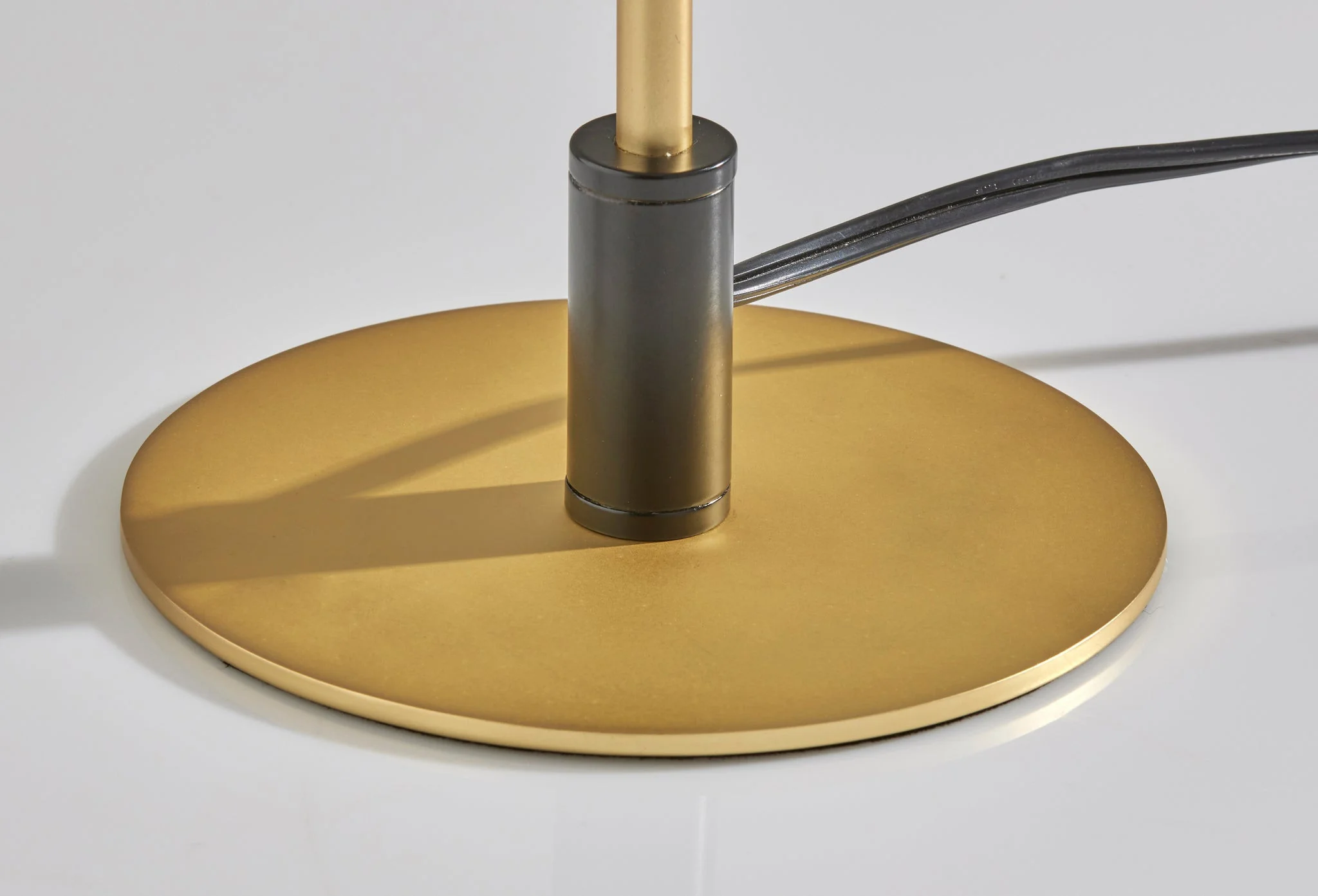 Black and Gold Metal Two Light Candlestick LED Table Lamp With Brass Cone Shade By Homeroots - Image 5