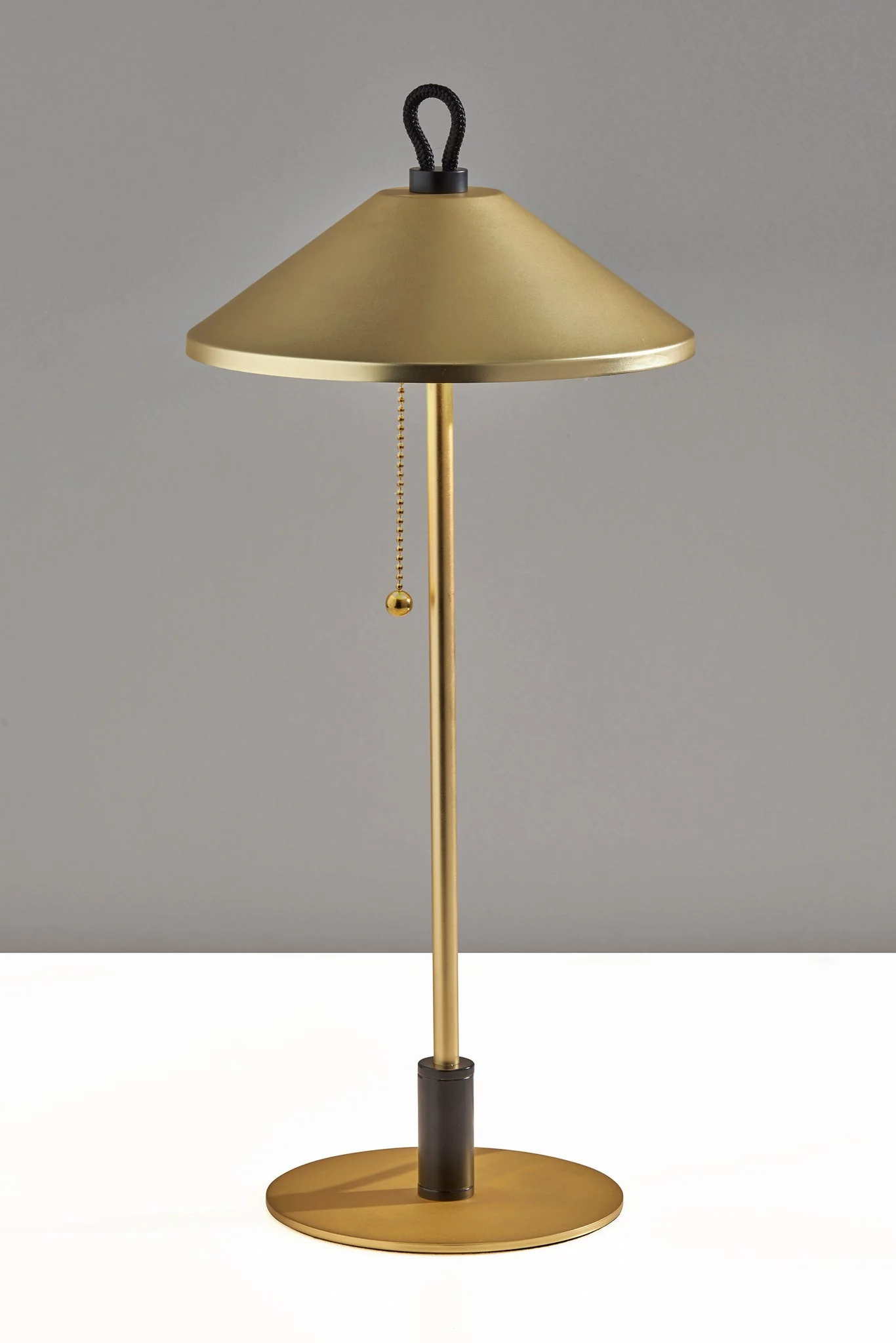 Black and Gold Metal Two Light Candlestick LED Table Lamp With Brass Cone Shade By Homeroots - Image 6