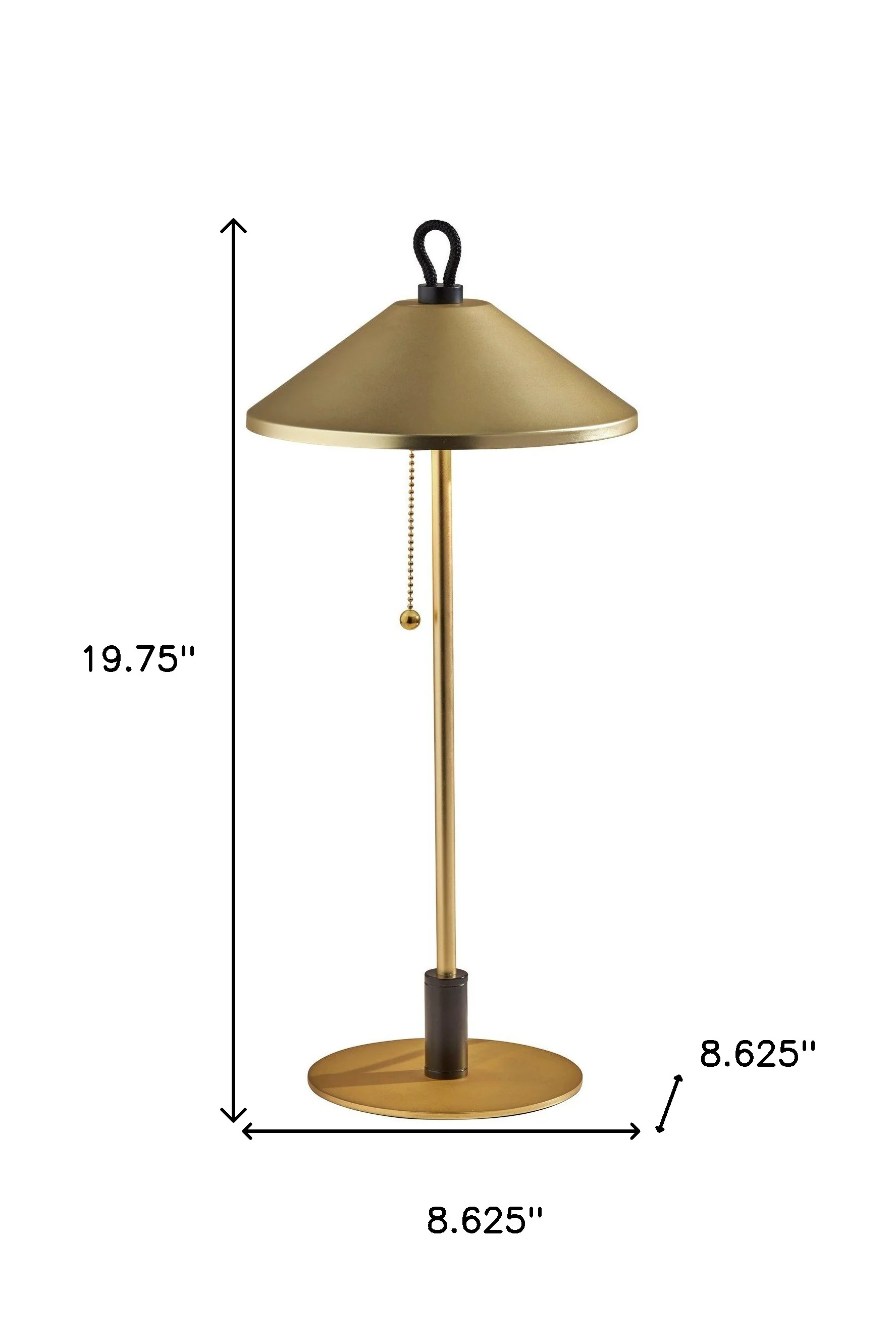 Black and Gold Metal Two Light Candlestick LED Table Lamp With Brass Cone Shade By Homeroots - Image 8