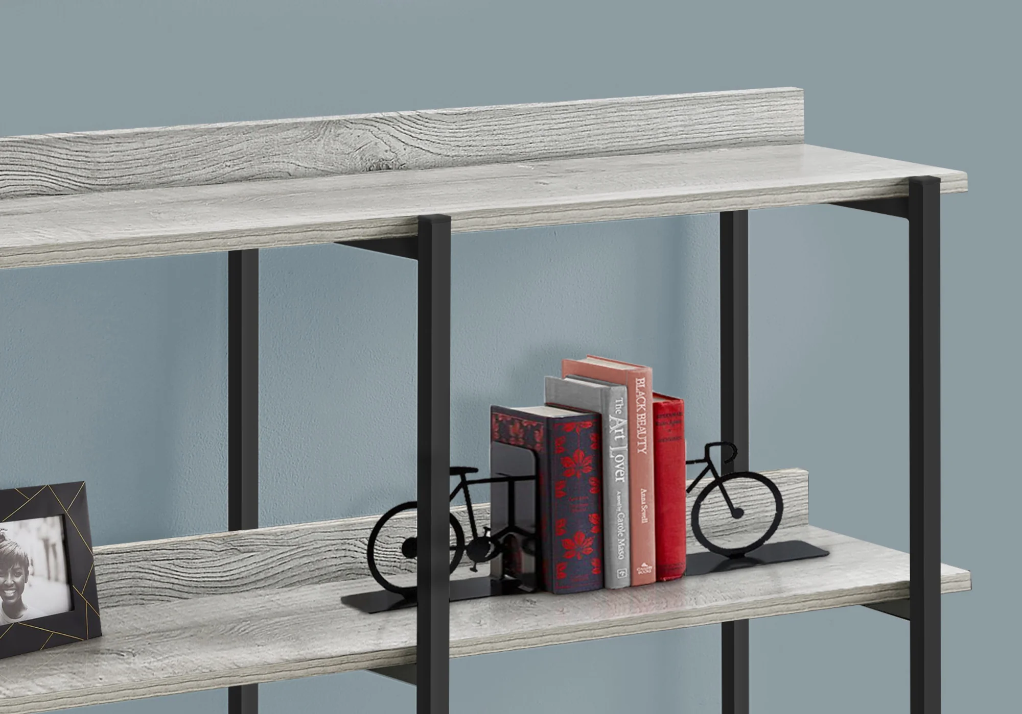Black And Gray End Table With Three Shelves By Homeroots - Image 8