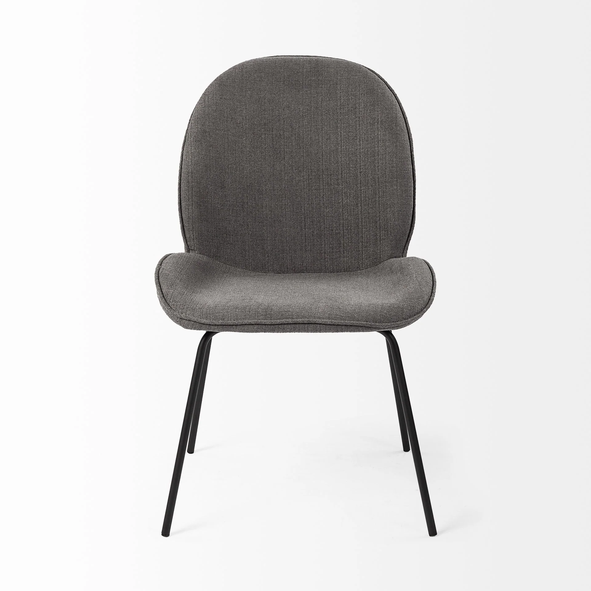 Black And Gray Flaired Seat Fabric Dining Chair By Homeroots - Image 2
