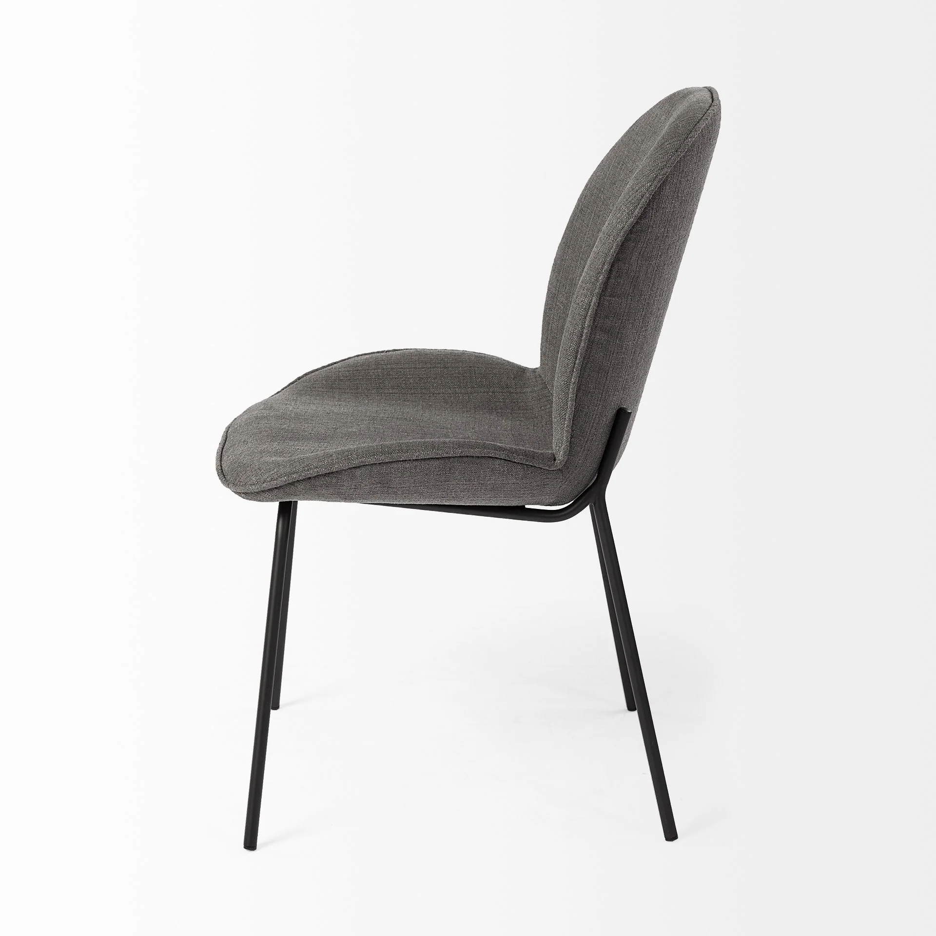 Black And Gray Flaired Seat Fabric Dining Chair By Homeroots - Image 3