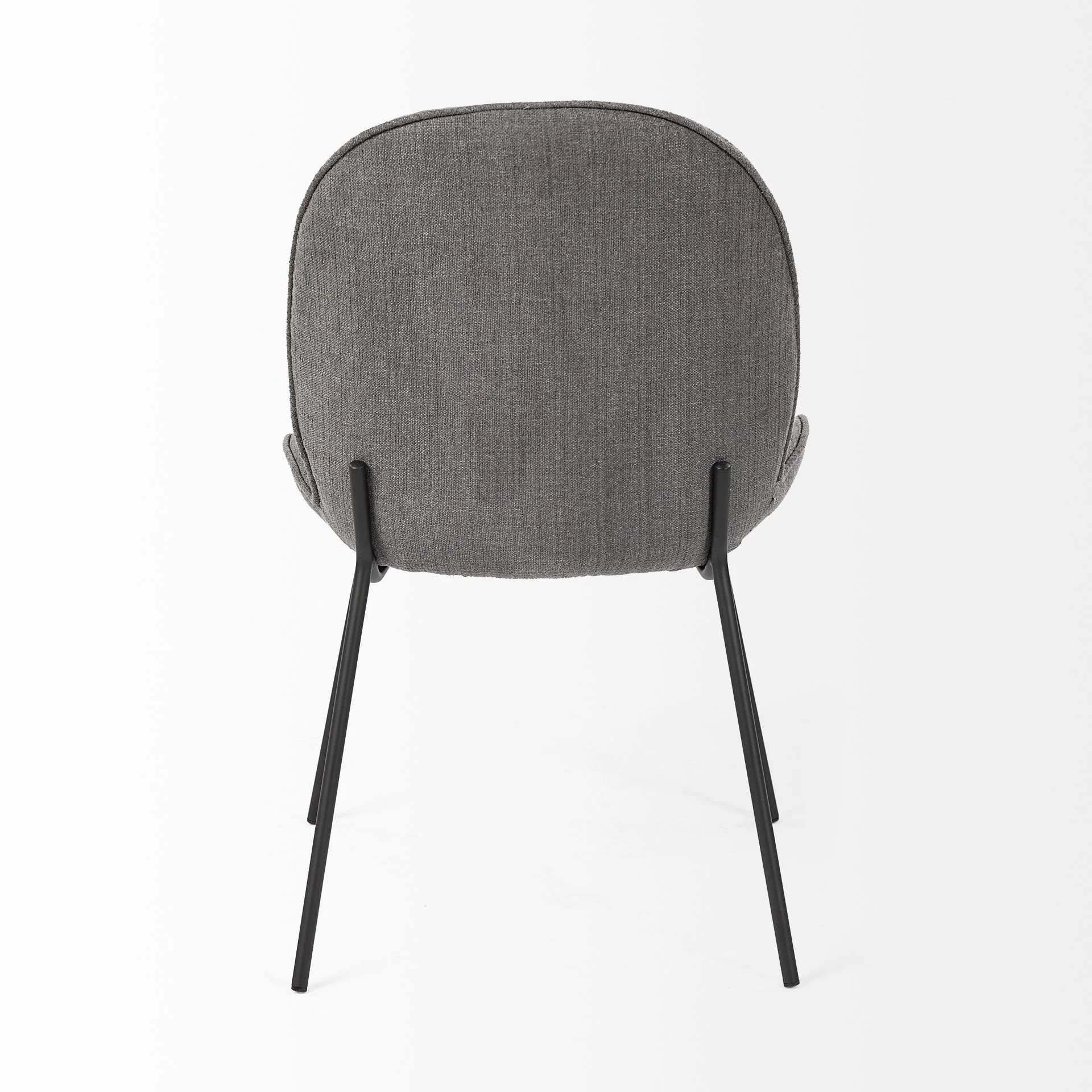 Black And Gray Flaired Seat Fabric Dining Chair By Homeroots - Image 4