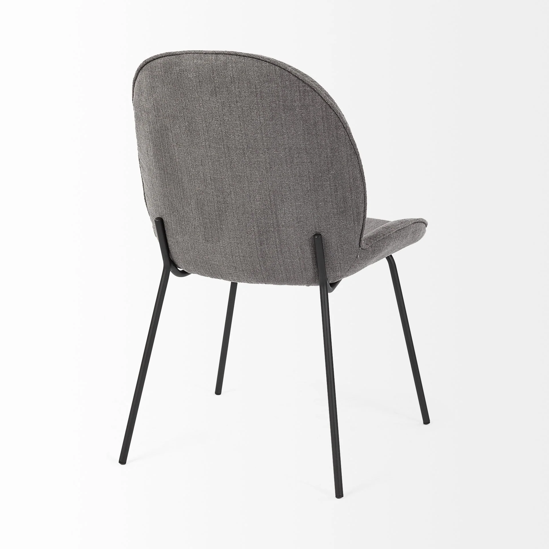 Black And Gray Flaired Seat Fabric Dining Chair By Homeroots - Image 5