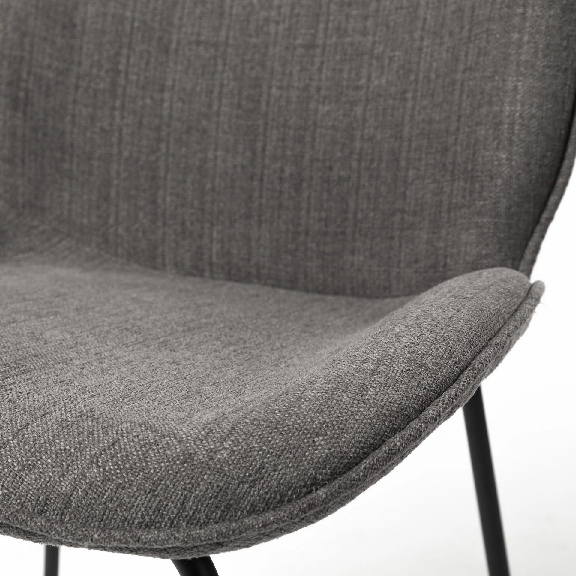 Black And Gray Flaired Seat Fabric Dining Chair By Homeroots - Image 6
