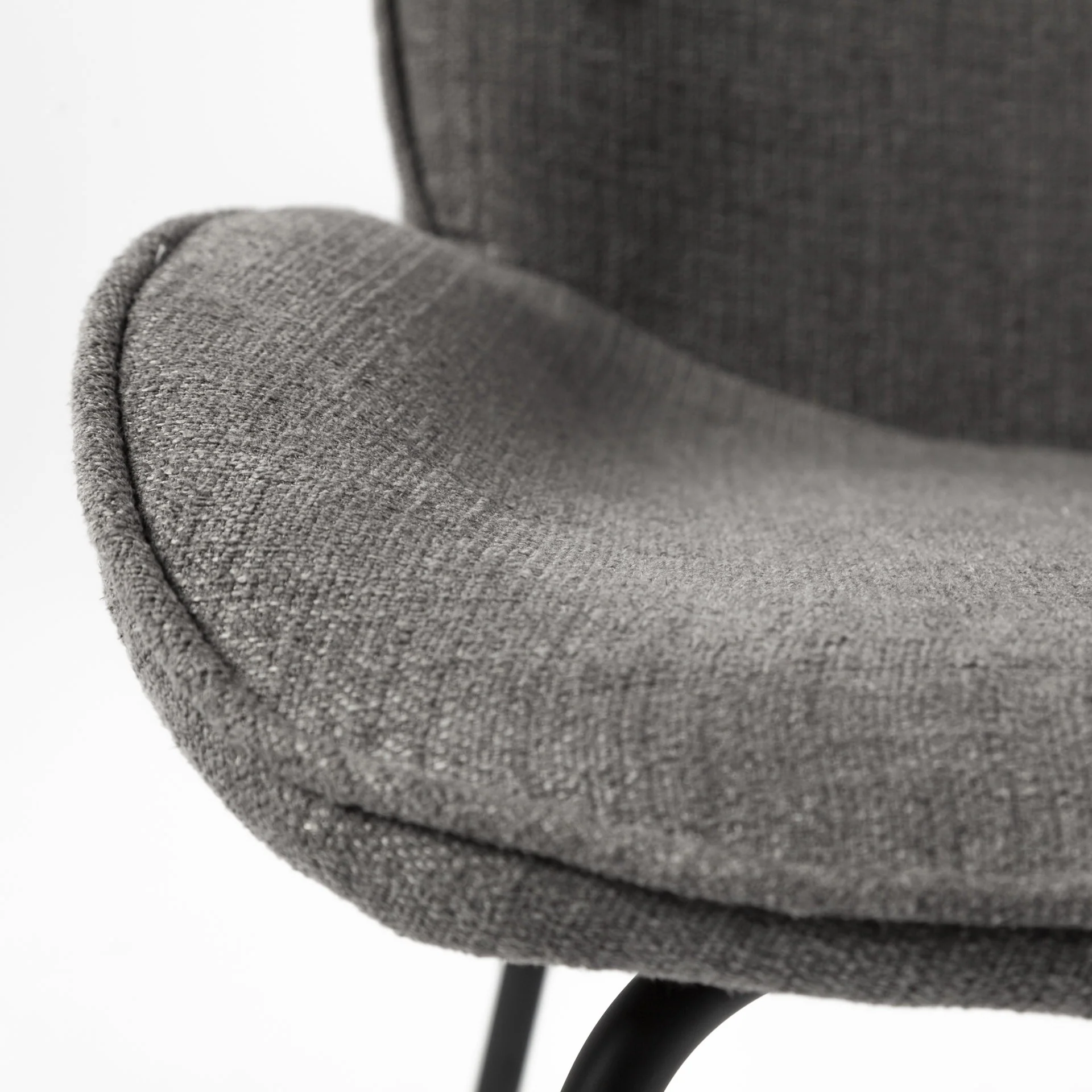 Black And Gray Flaired Seat Fabric Dining Chair By Homeroots - Image 7