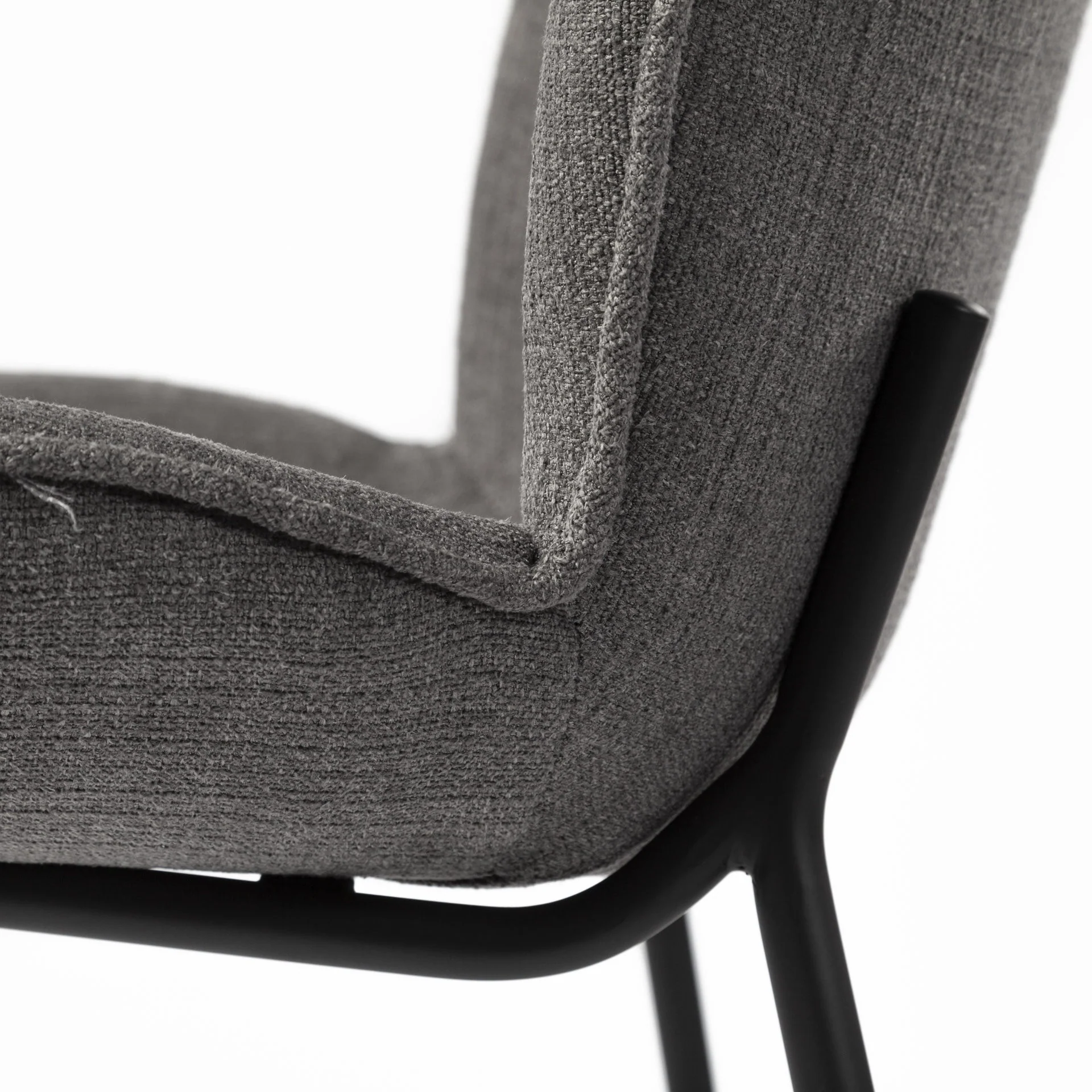 Black And Gray Flaired Seat Fabric Dining Chair By Homeroots - Image 9