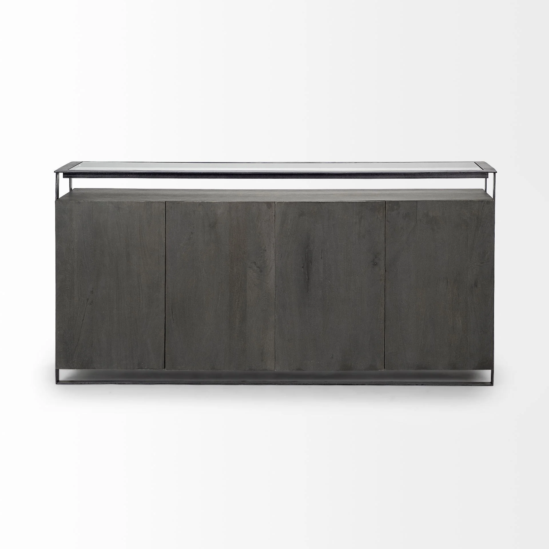 Black And Gray Solid Wood Sideboard By Homeroots - Image 8